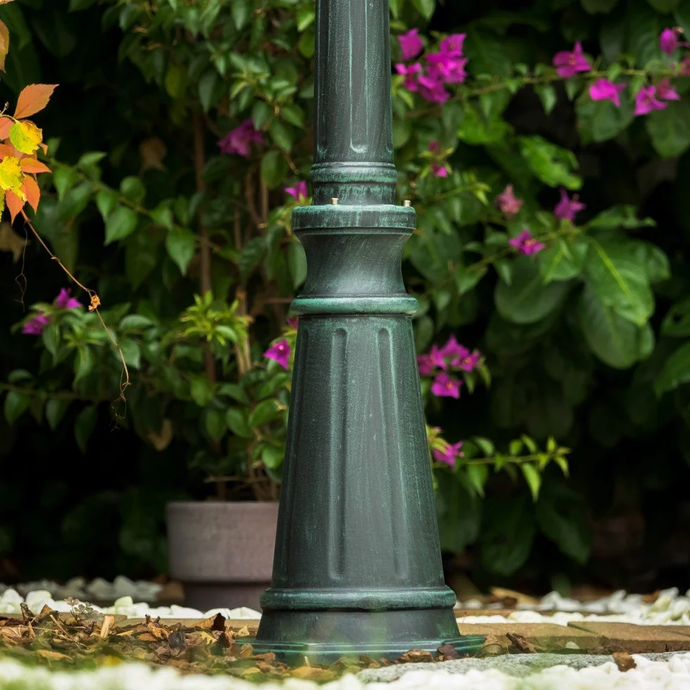 Kobe Lampe d'extérieur Candélabre Fonte d'aluminium Noir/Vert 3 Branches 215 cm E27 IP44