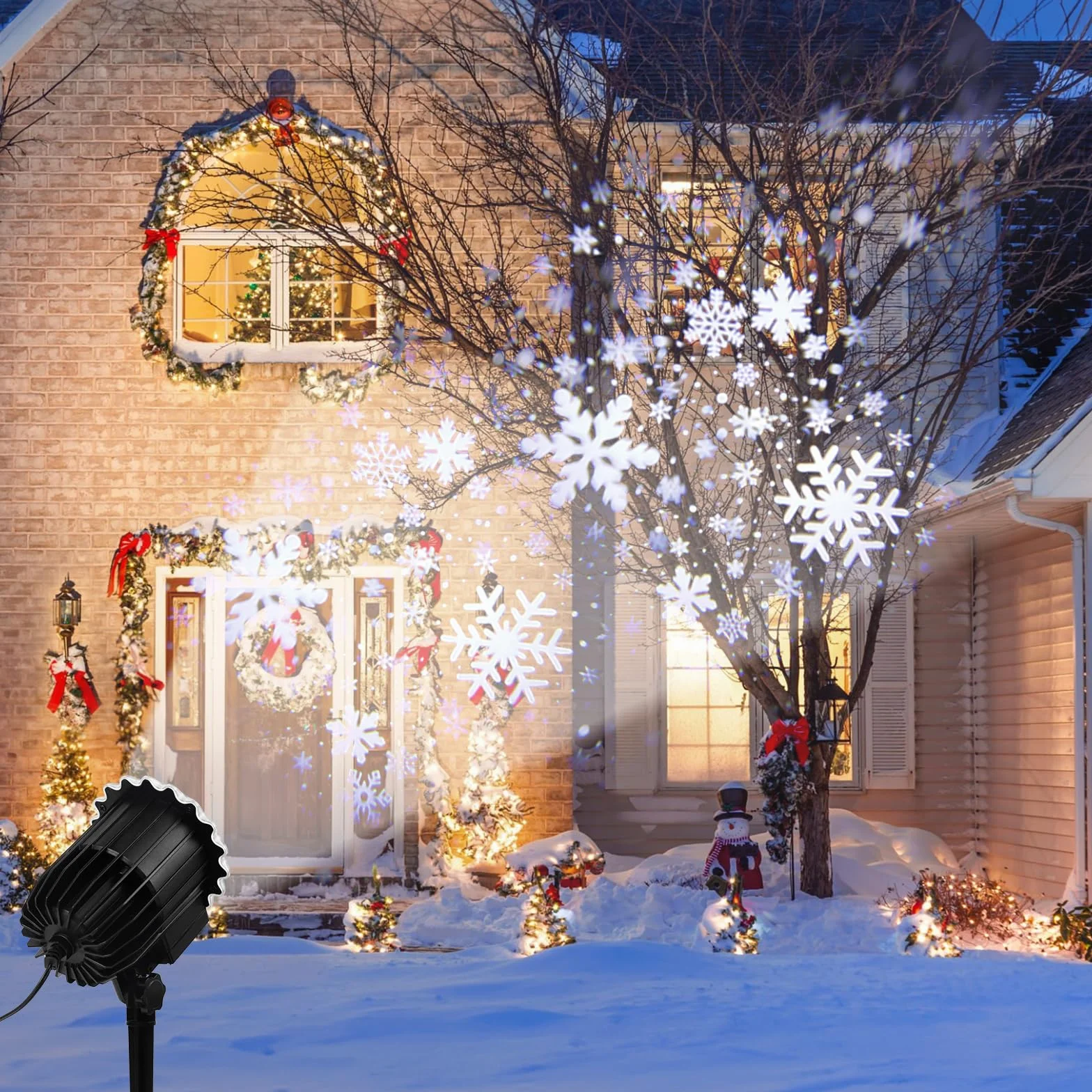 Projecteur Noël Extérieur LED 3D Flocon de Neige Étanche IP65 Décoration Lumière Effet Chute de Neige