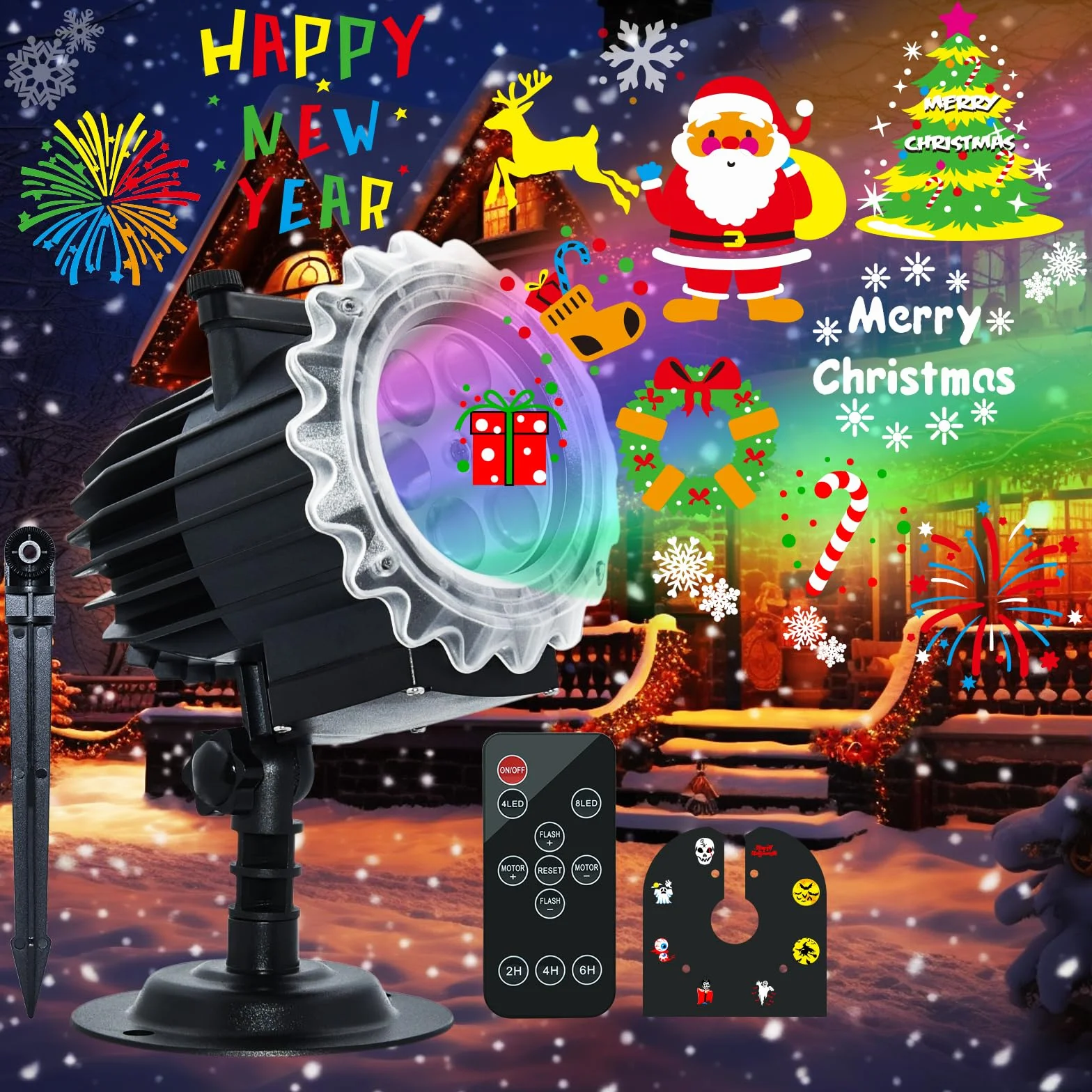 MOSSNDAR Projecteur Noël Exterieur LED 96 Motifs Étanche avec Télécommande