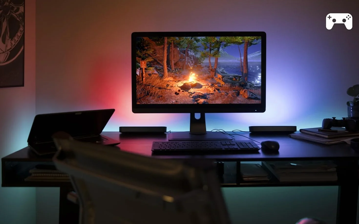 Philips Hue Play White and Color Ambiance Barre lumineuse LED connectée, Pack de 2, Noir