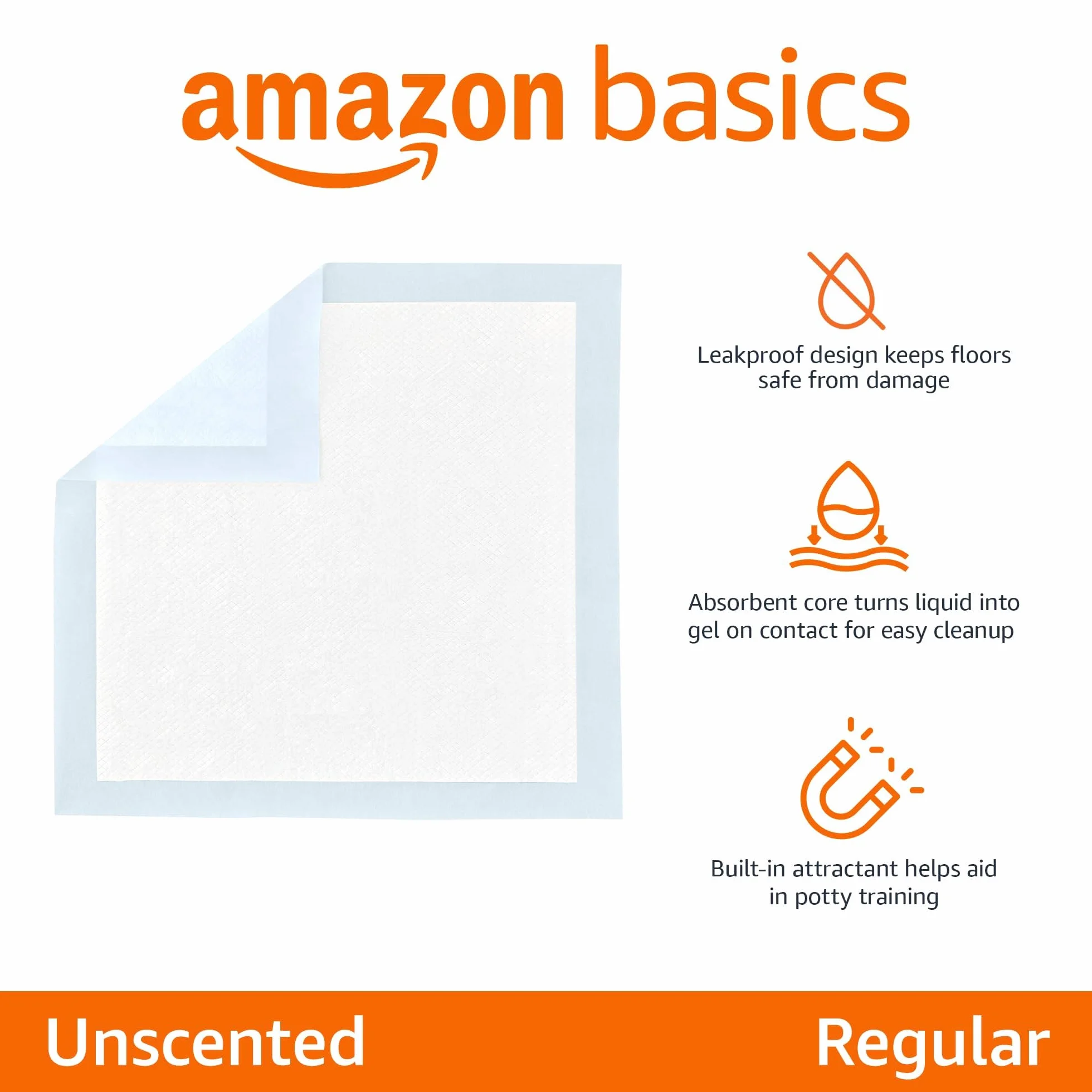 Amazon Basics Lot de 50 protections pour déjections canines anti-fuite 5 couches taille classique Bleu
