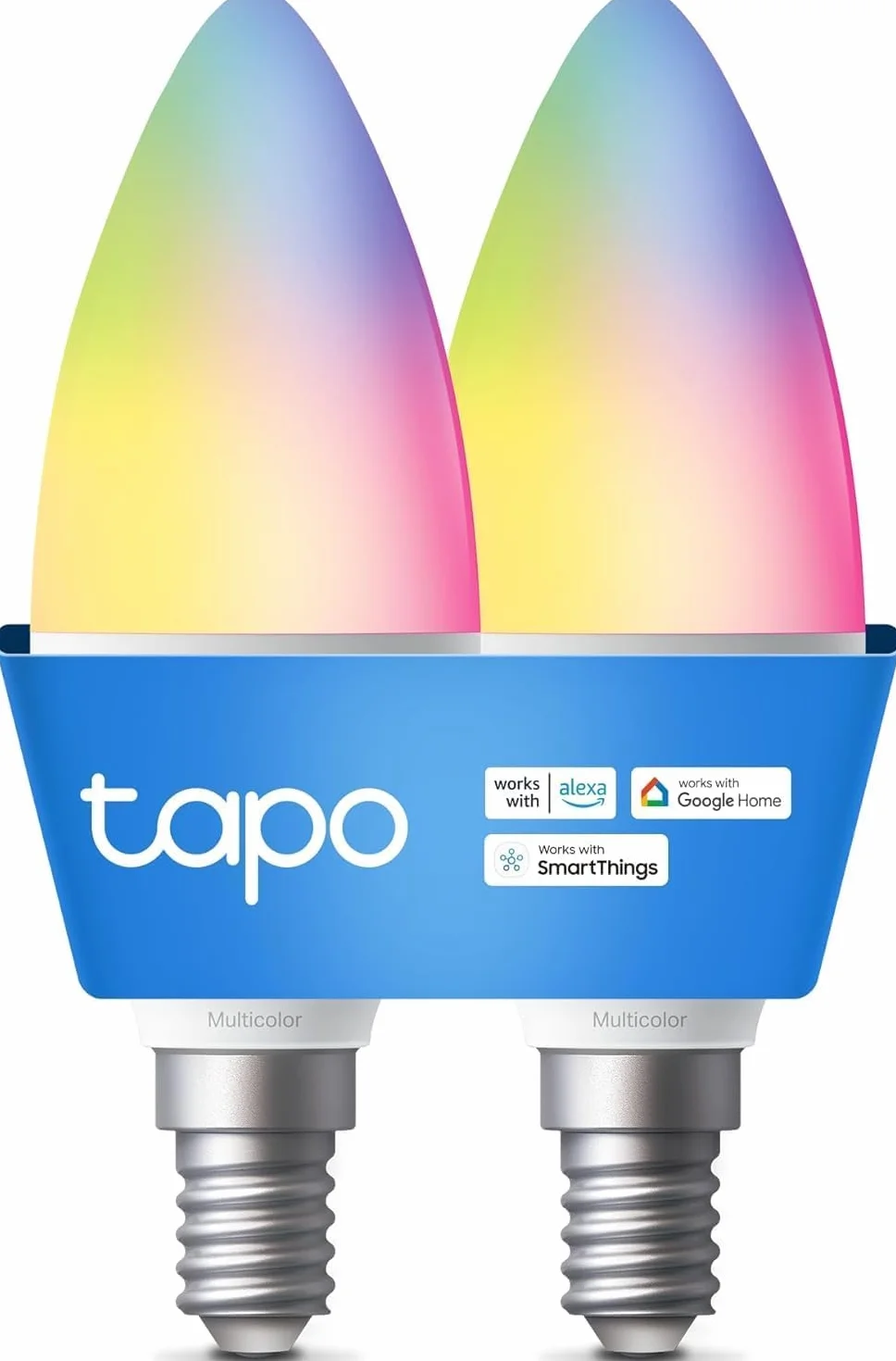 Tapo Ampoule Connectée WiFi LED E14 Multicolore 2500K-6500K Dimmable 470Lm 4.8W L430C 2-pack