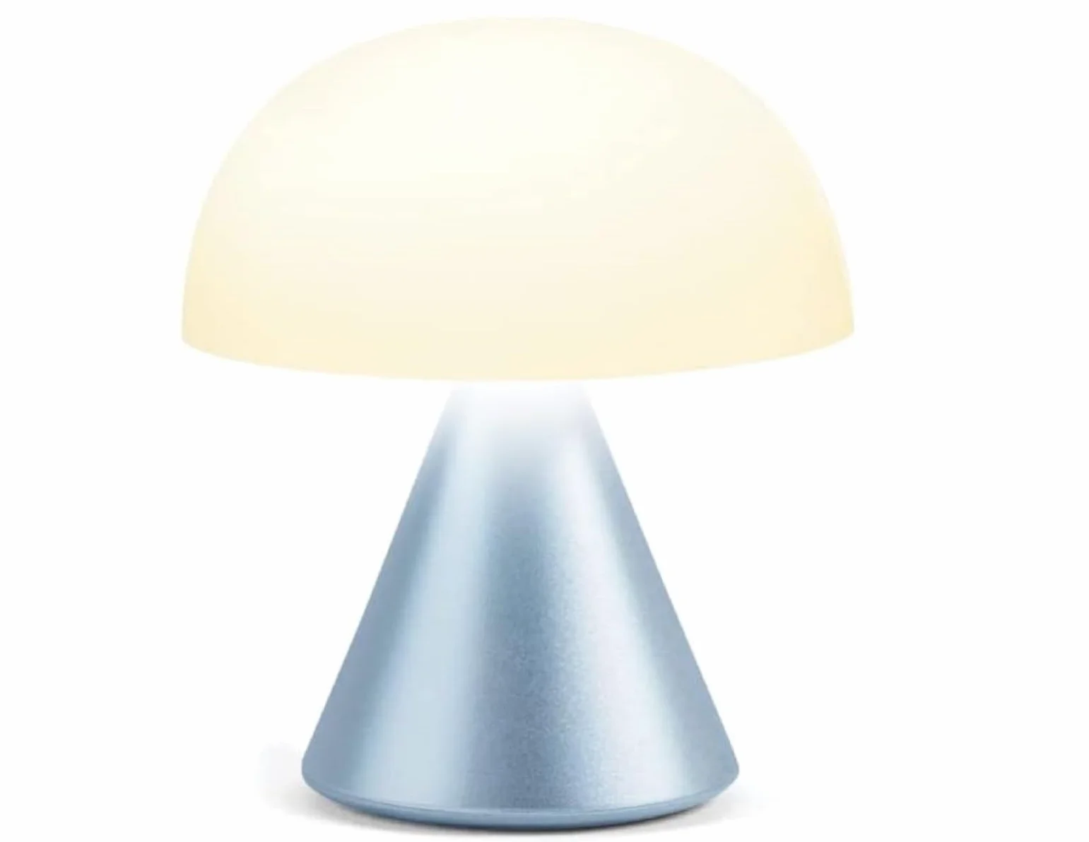 Lexon MINA Mini Lampe Champignon sans fil rechargeable LED à poser variateur intensité 12h autonomie Bleu Clair