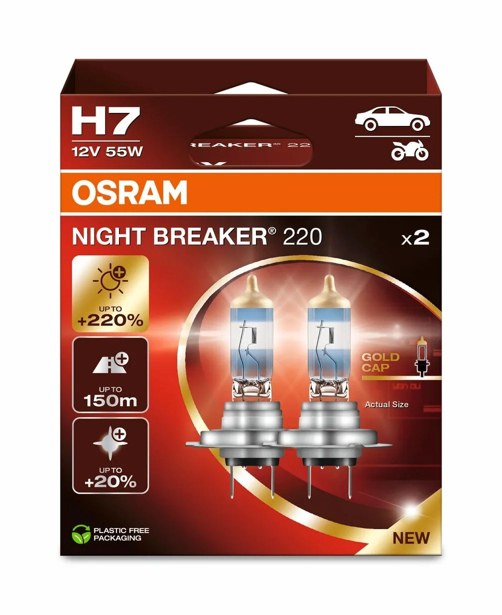 OSRAM NIGHT BREAKER 220 H7 220% lampe de phare halogène 2 lampes