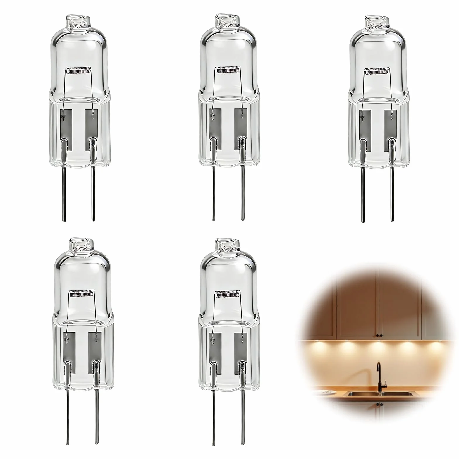 Ampoule Halogène G4 12V 10W 3000K Blanc Chaud Lot de 5 Pièces Culot à Broche Haute Luminosité