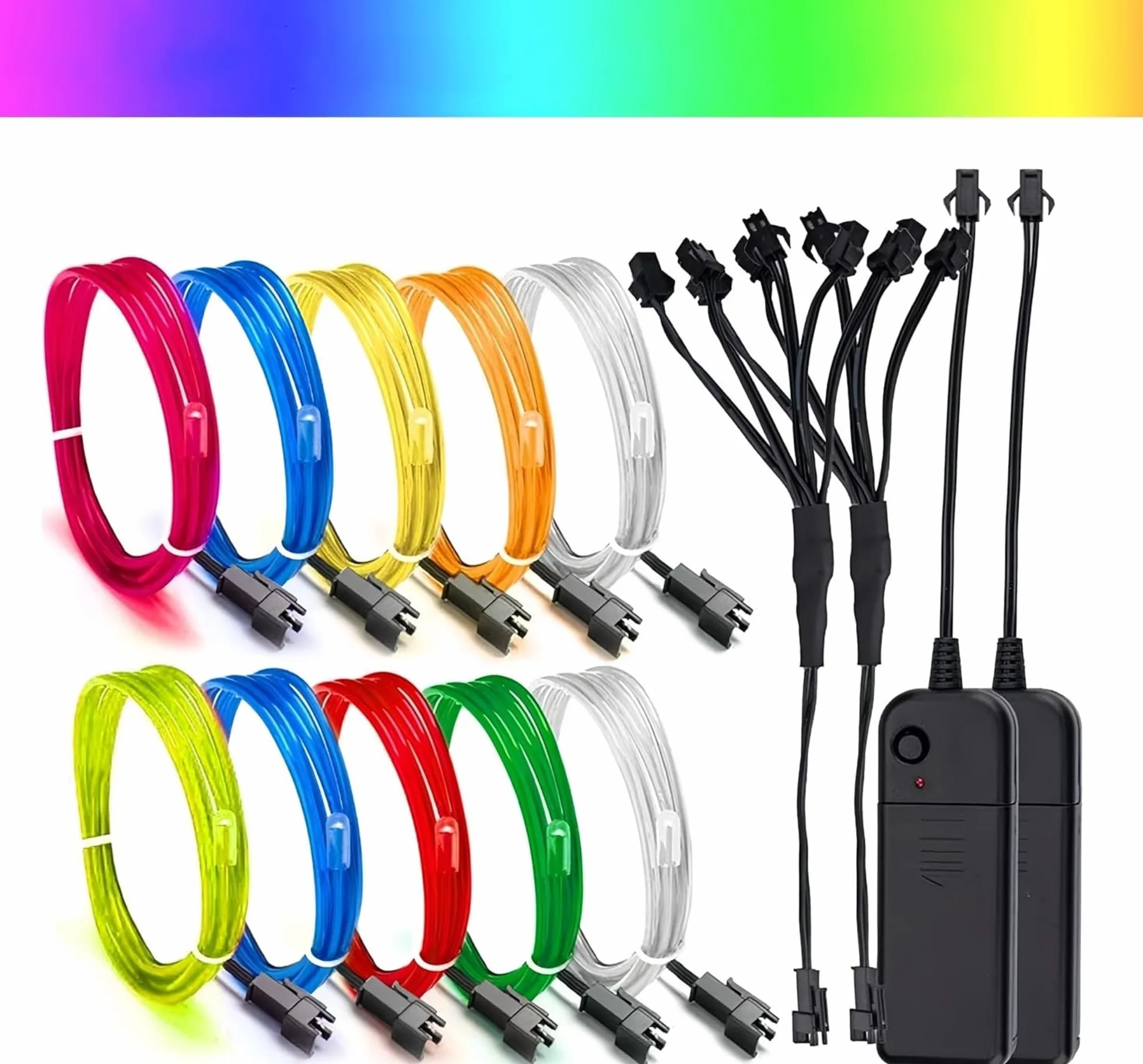 Mioke El Fil 10x 1m Néon Lumière Strobing Flexible électroluminescence Câble Guirlande avec 3 modes pour Party Décoration DIY