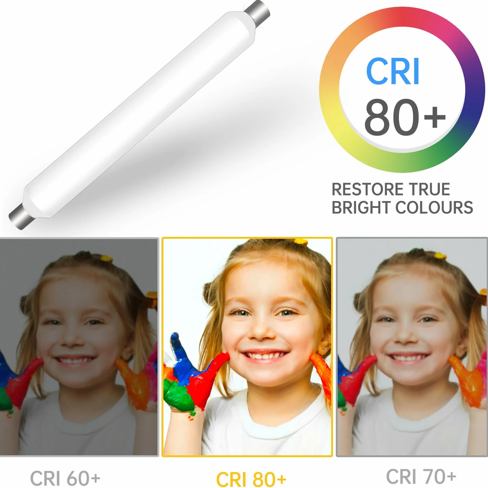 Tube LED S19 310mm 7W 4000K Blanc Neutre 600LM AC 230V Linolite
