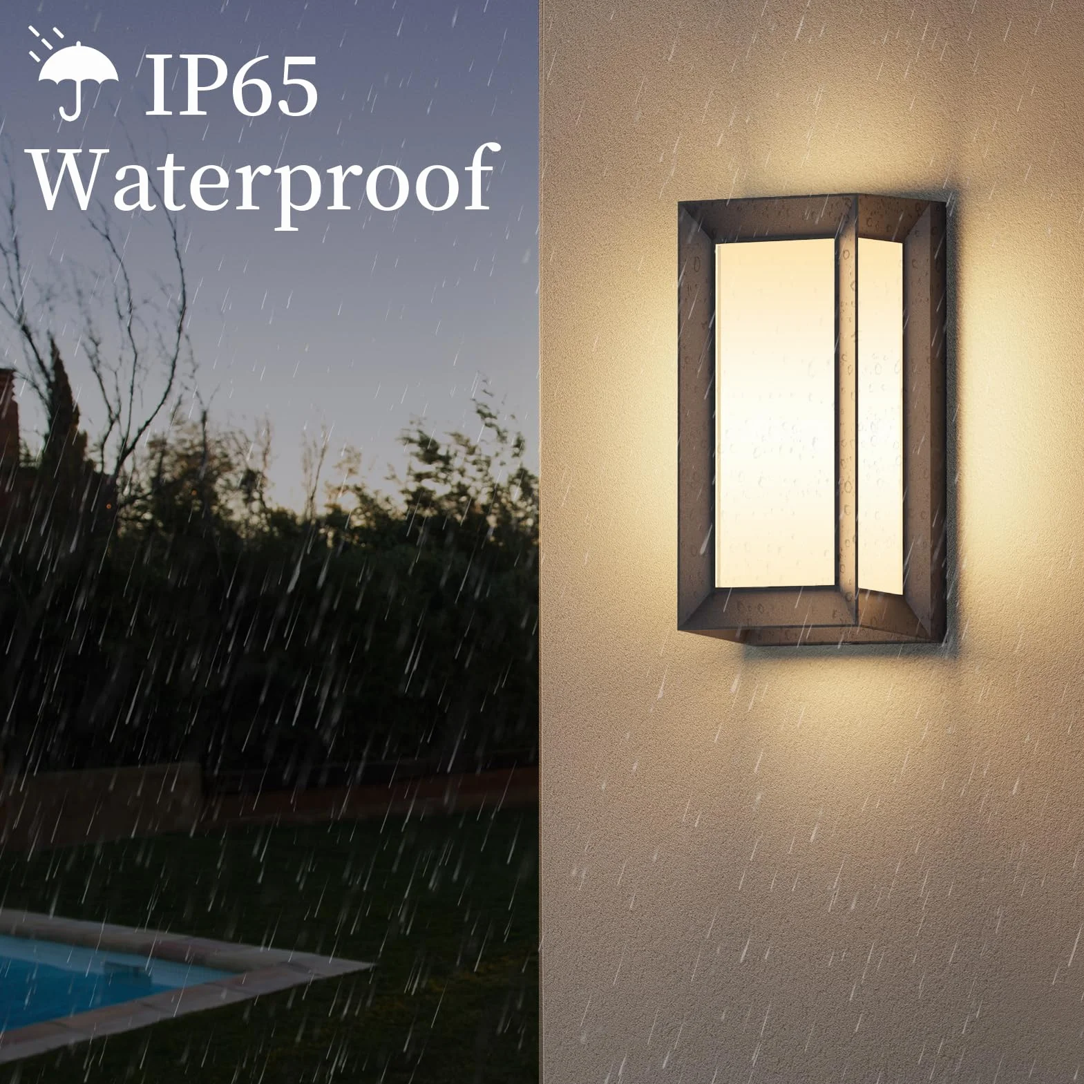 Klighten Applique Murale E27 IP65 Moderne Imperméable 60W Noir PC Aluminium