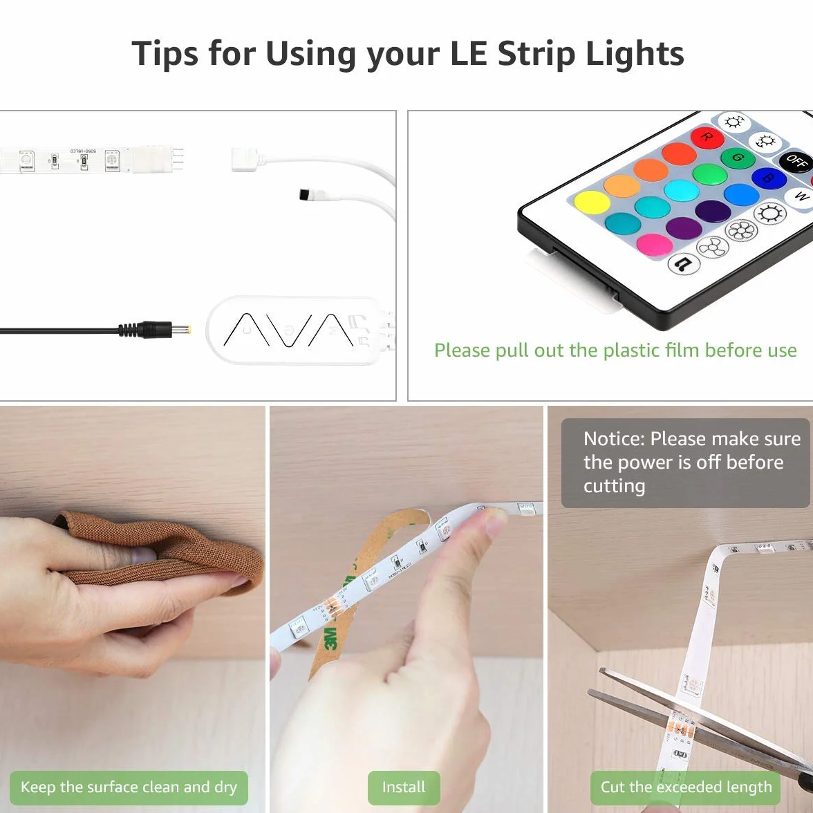 Lepro Ruban LED Intelligente de Musique 5M 24W 5050 RGB 300 LEDs WIFI Compatible Alexa Google Home