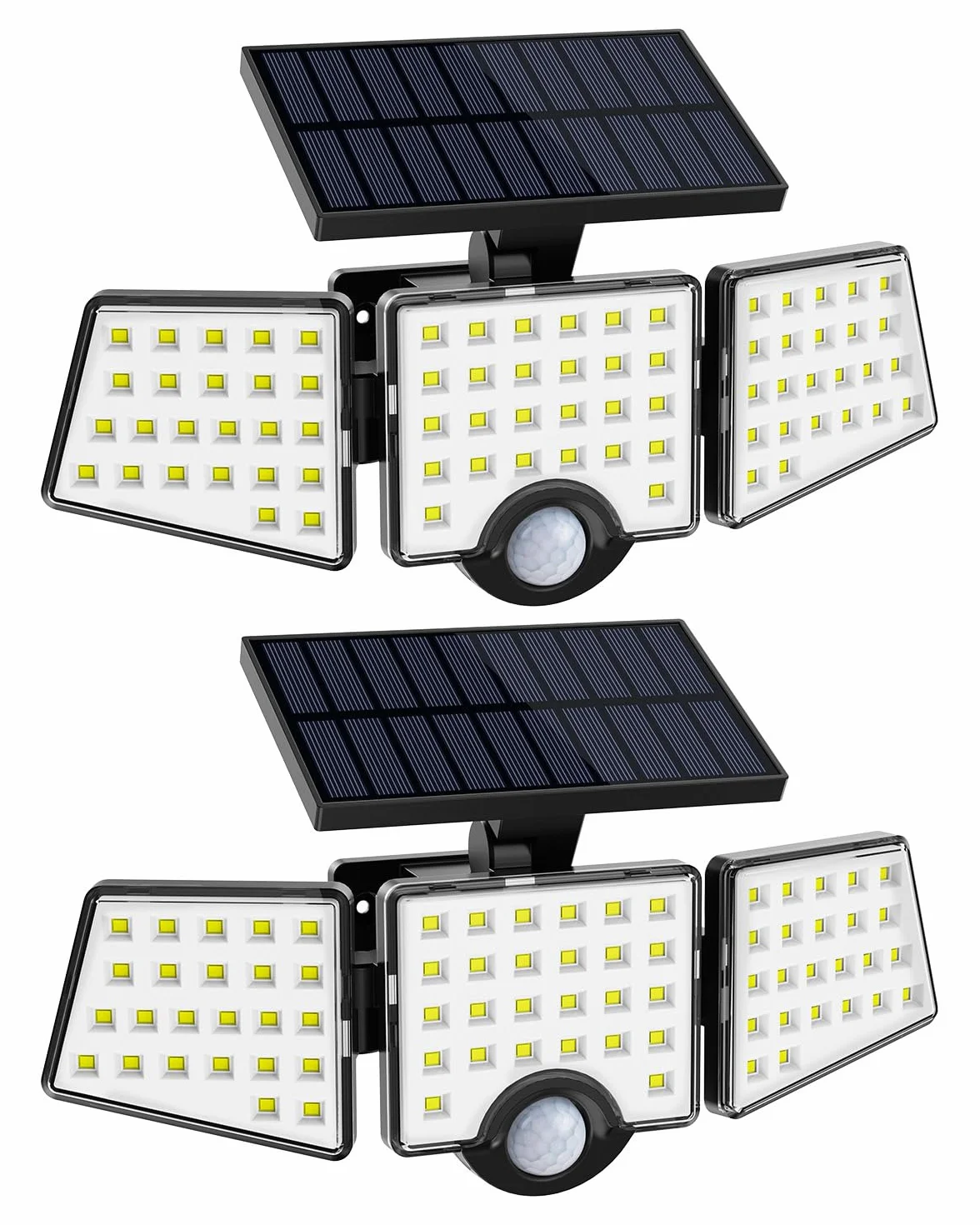Lepro Lampe de Sécurité Solaire Extérieure 1200LM, Projecteur avec Détecteur de Mouvement PIR, 3 Têtes, IP65 Étanche