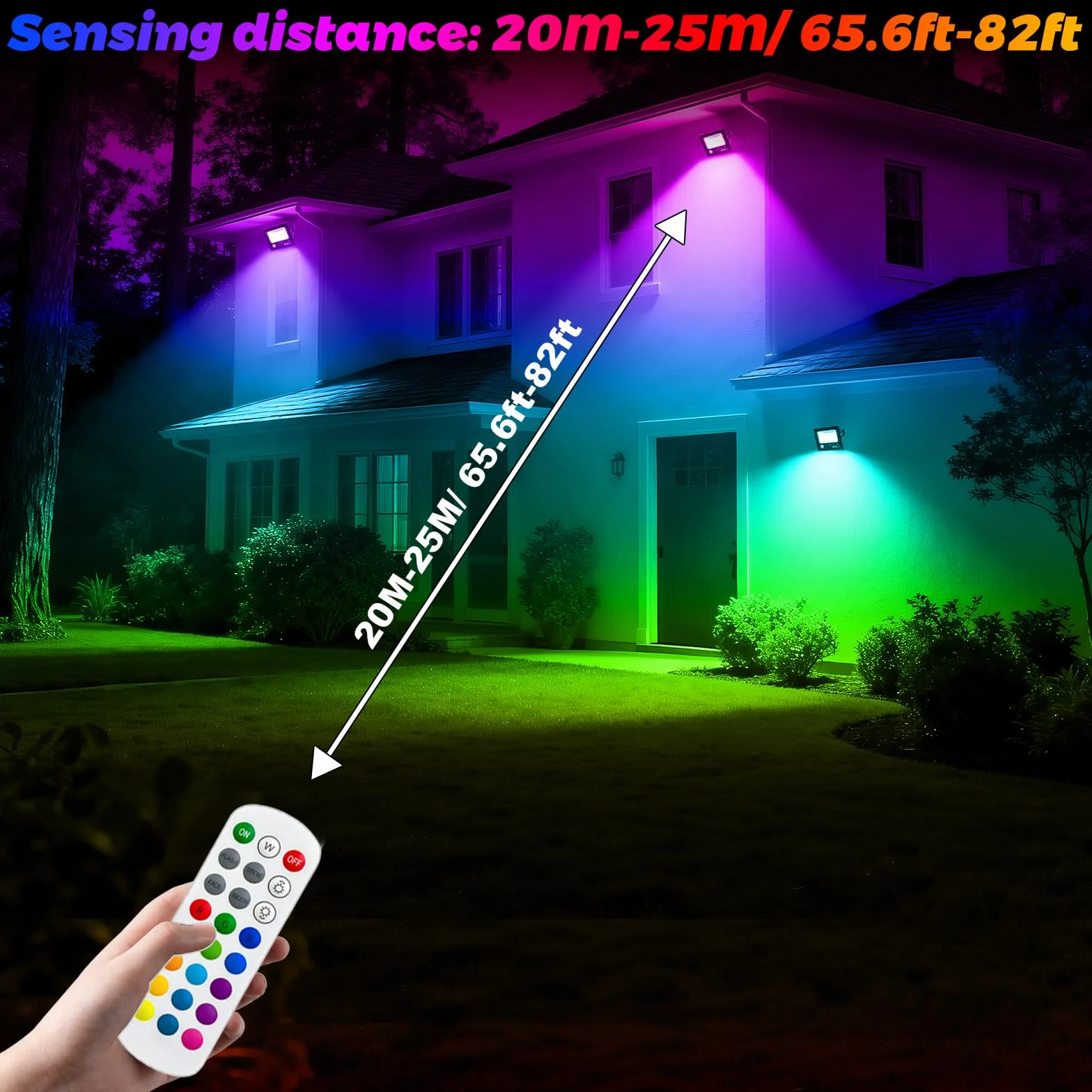 CREATESTAR 30W Projecteur LED RGB Exterieur 2pcs, 16 Millions Couleurs, IP66 Etanche avec APP Bluetooth et Telecommande