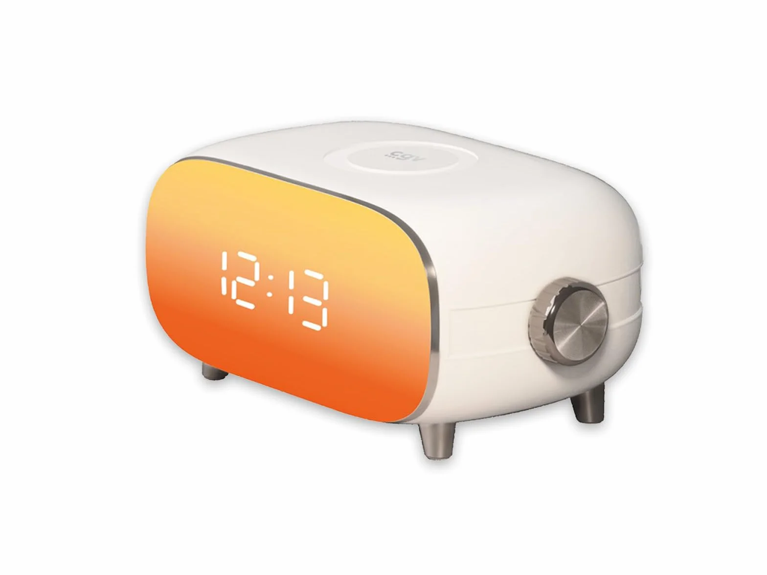 Radio réveil Alba avec simulateur d’aube et crépuscule, 15 lumières, bruits blancs, Snooze, charge USB, Blanc