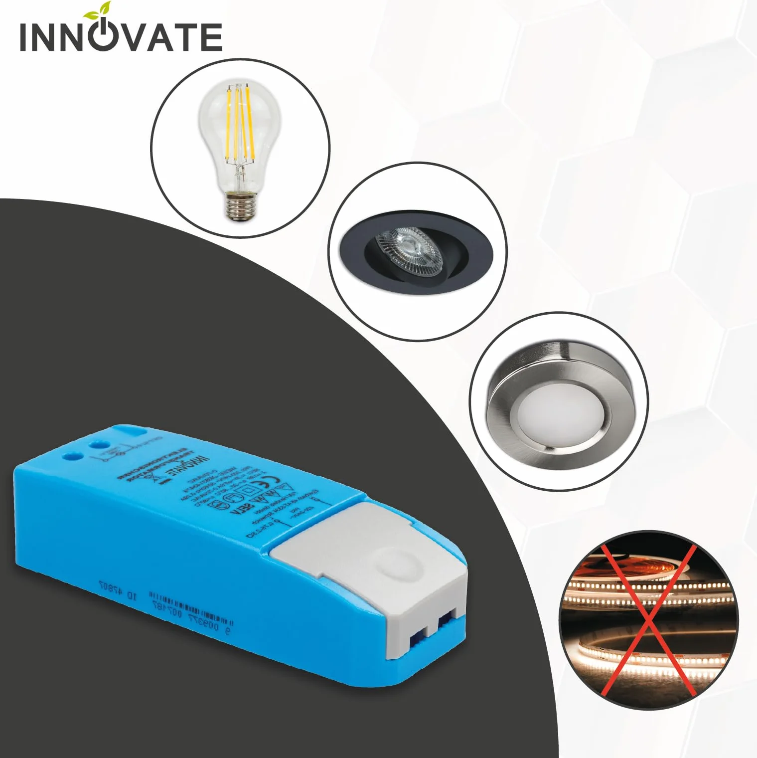 INNOVATE Alimentation 12 V 70 W Transformateur LED Intensité Variable