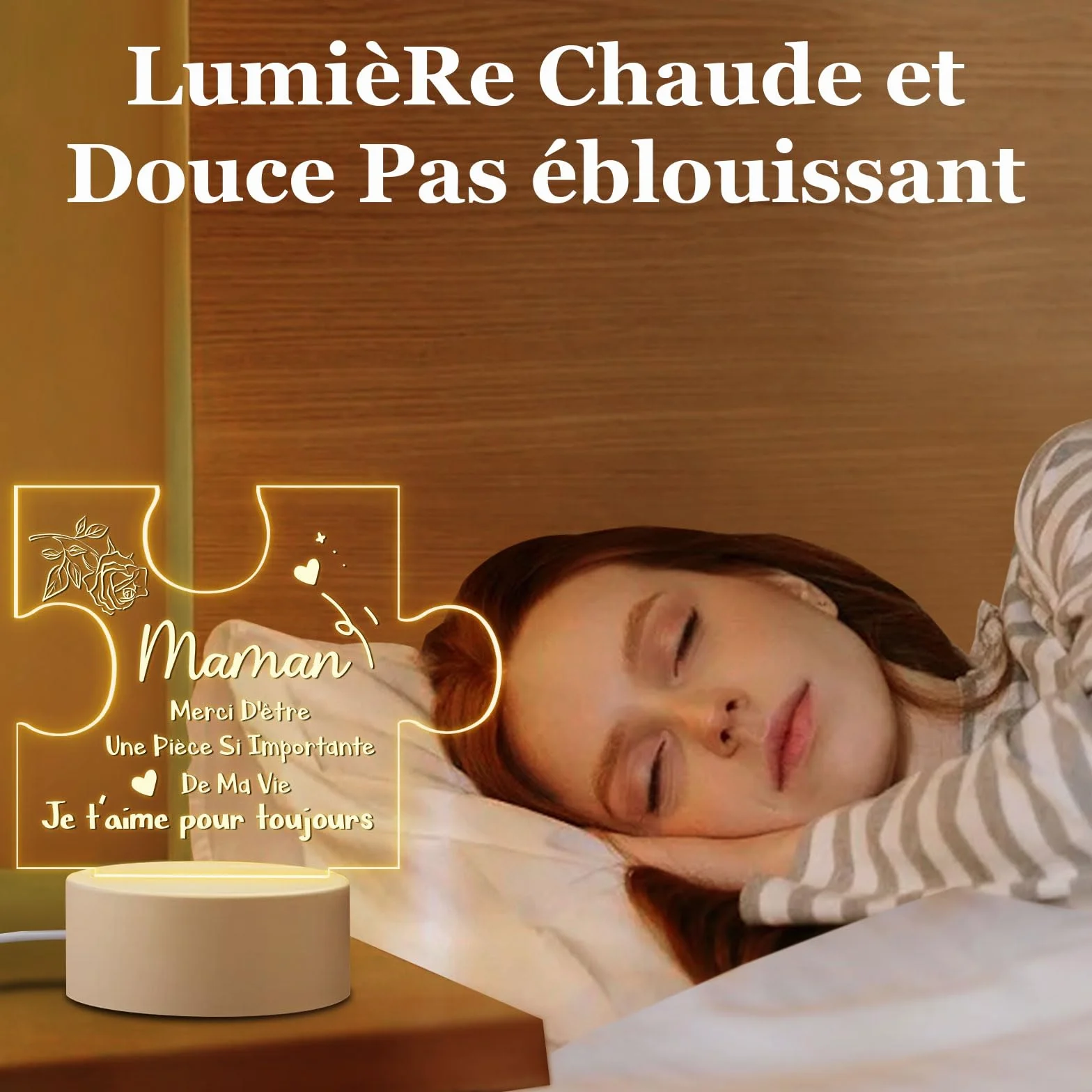 Lampe en Acrylique Personnalisée Cadeau Fête des Mères pour Maman Femme