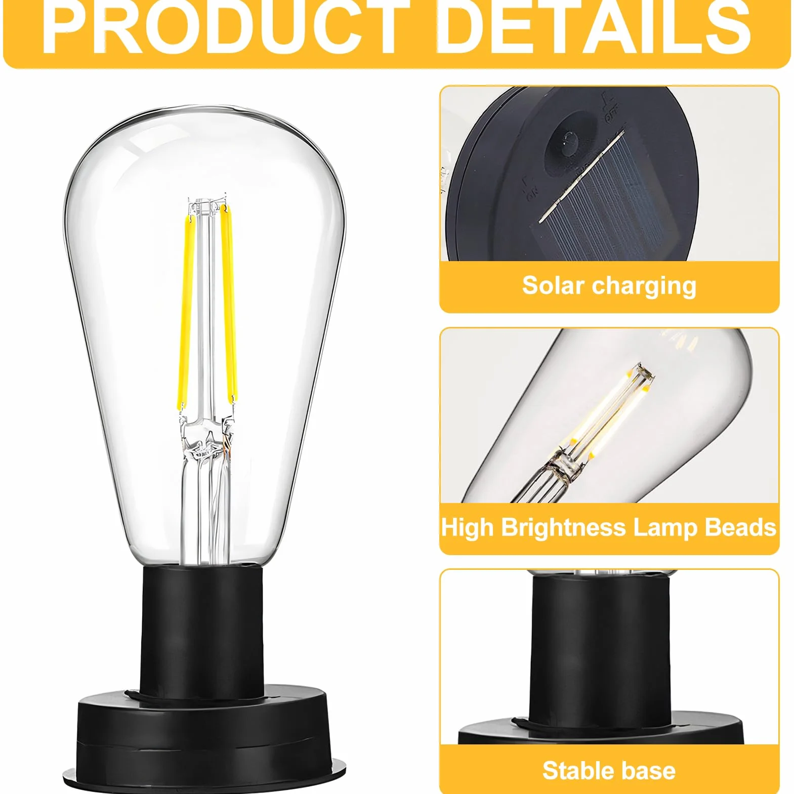 Panneau solaire de rechange 600 mAh étanche pour lampe de jardin LED claire 1x7cm
