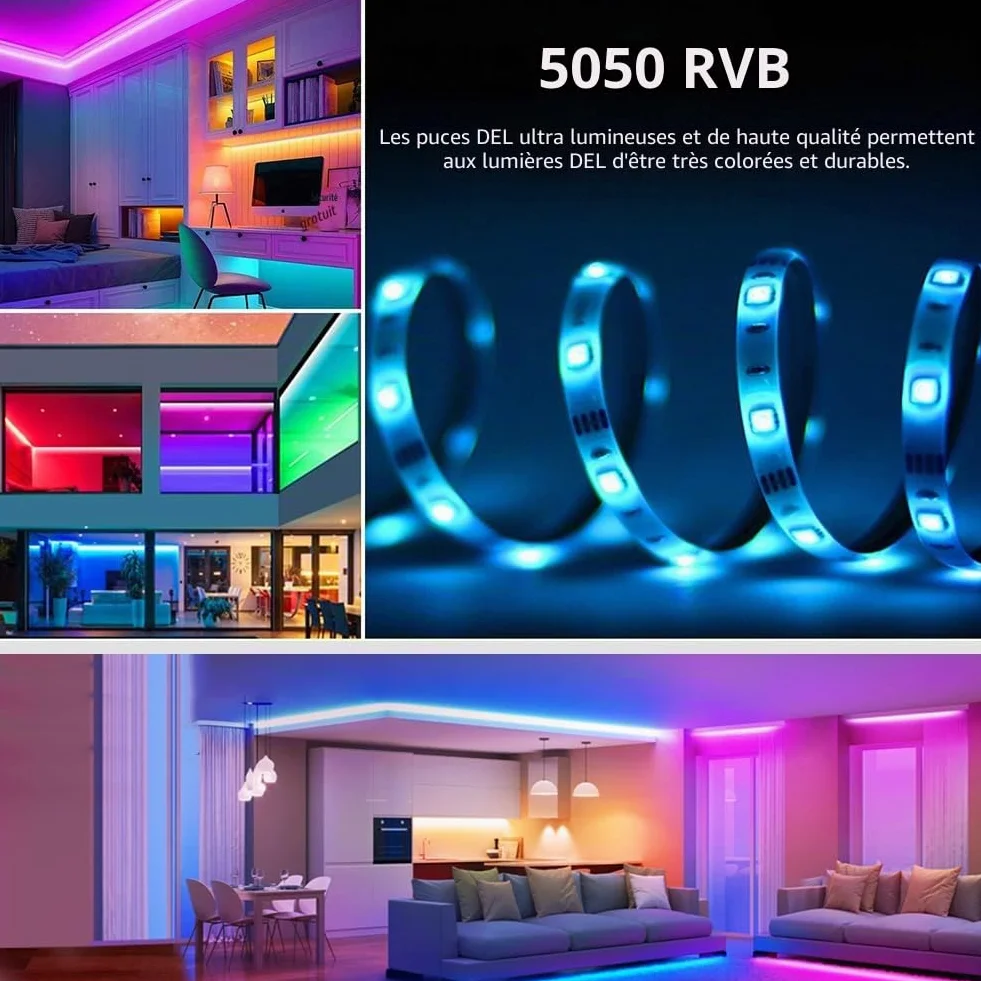 Ruban LED 6M avec Télécommande 44 Touches et APP, PSTAR