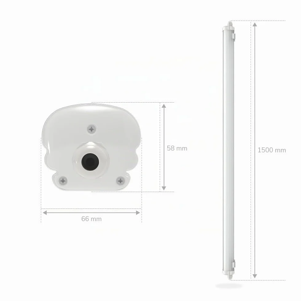 HOFTRONIC Lot de 4 Réglette LED 150 cm IP65 Extérieur Étanche 48W 5760 Lumens 4000K Neutre Blanc Connectable