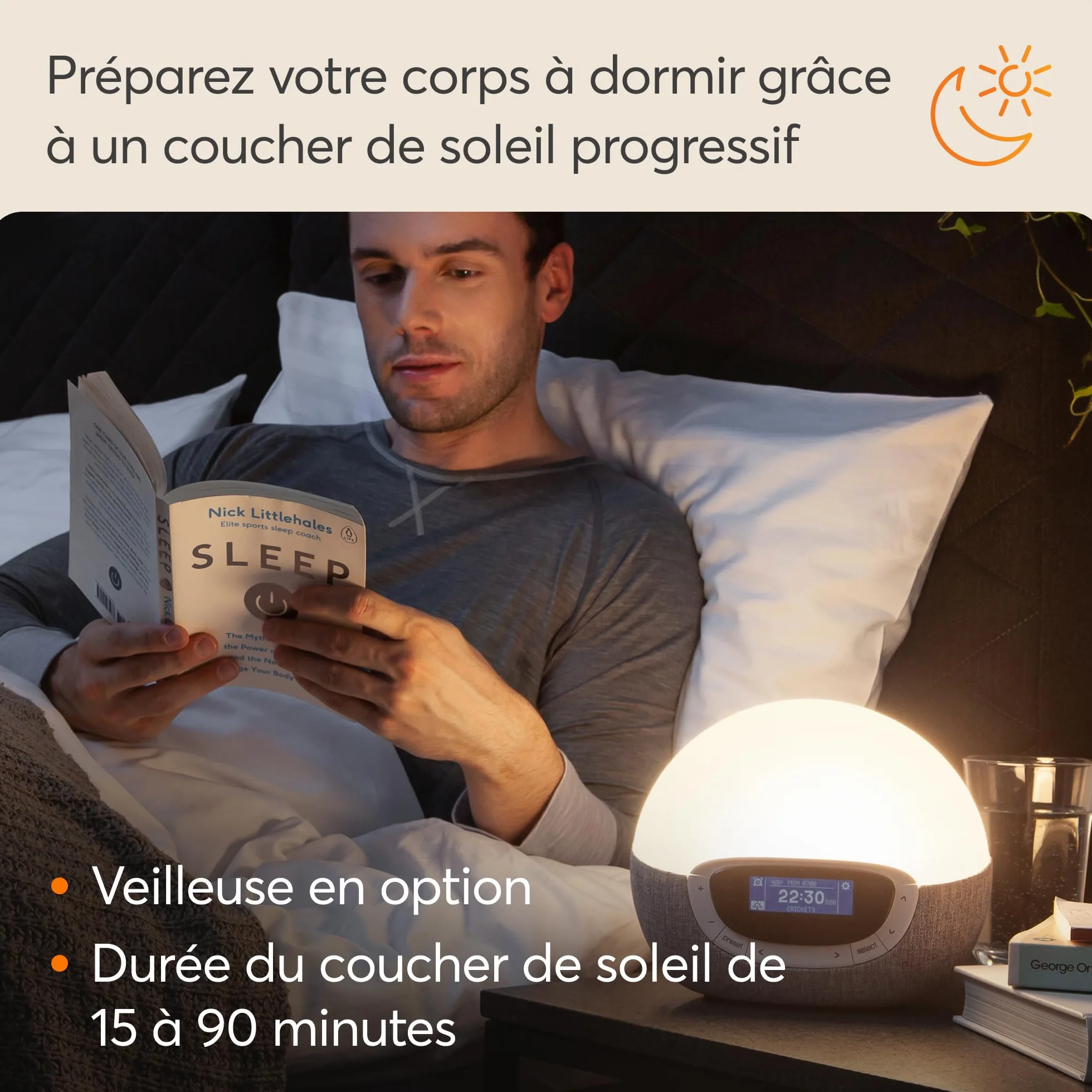Lumie Bodyclock Shine 300 Réveil Simulateur d’Aube et Crépuscule Radio 14 Mélodies