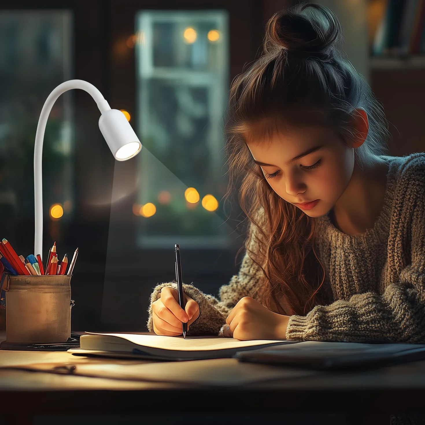 DA LIGHT Lampe de Lecture de Lit à Pince LED, 5 Températures de Couleur, Variateur USB Blanc