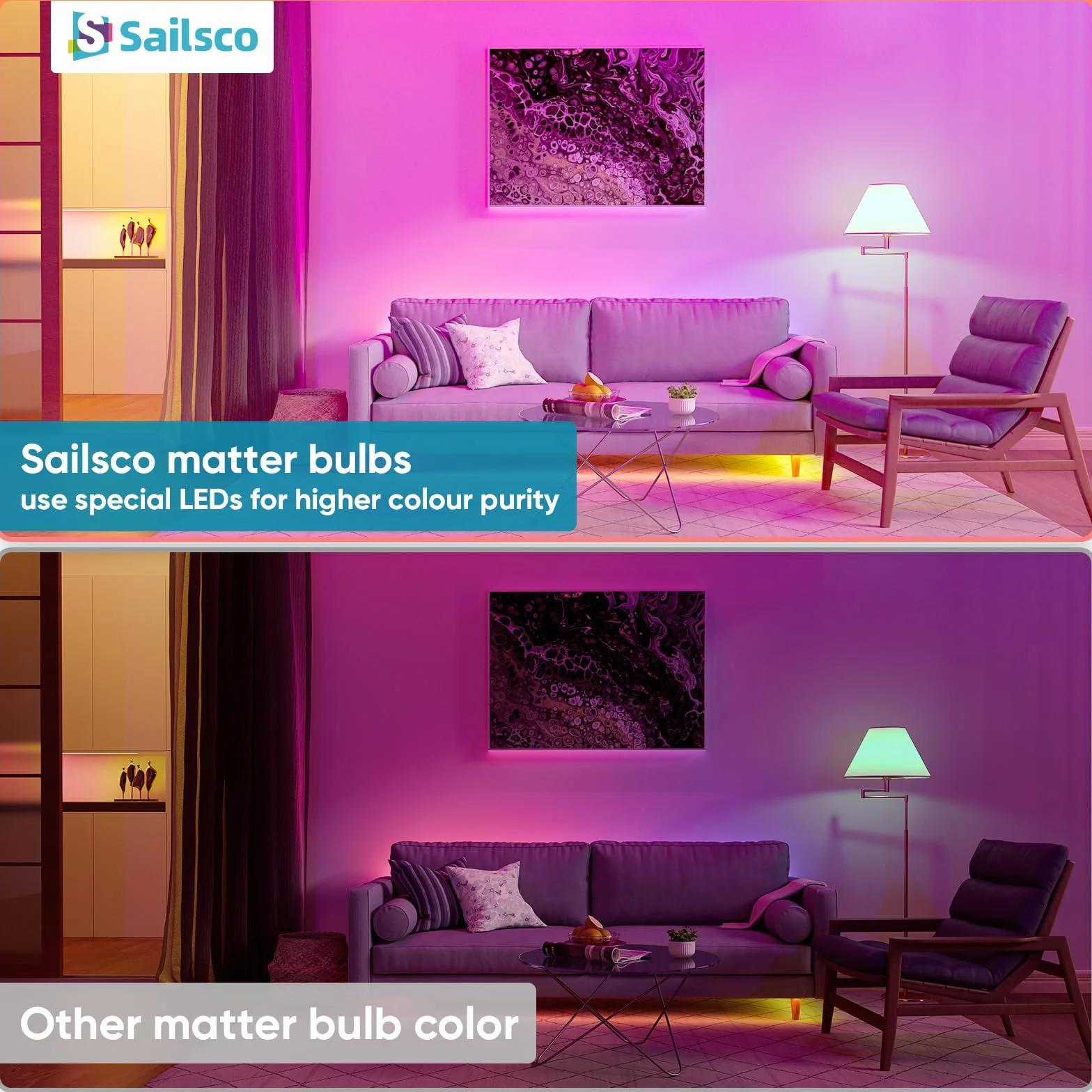 Ampoule Connectée Matter LED GU10 WiFi Intelligente RGB 2700K-6500K Dimmable 4.7W 400LM Lot de 4 Compatible Alexa Smart Life