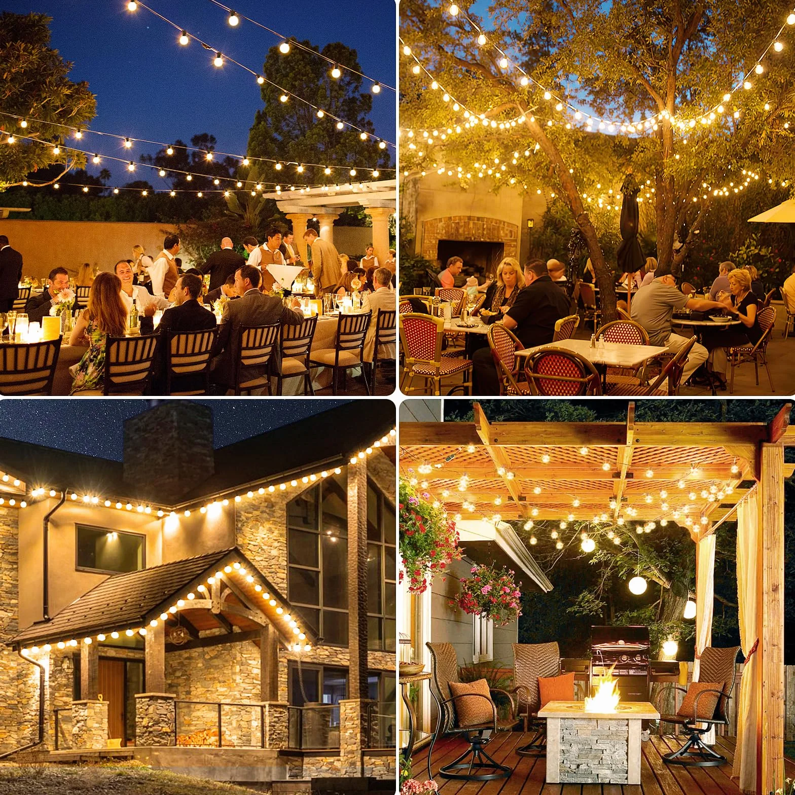 Guirlande Lumineuse Exterieure LED 30M G40 IP44 Imperméable avec Télécommande