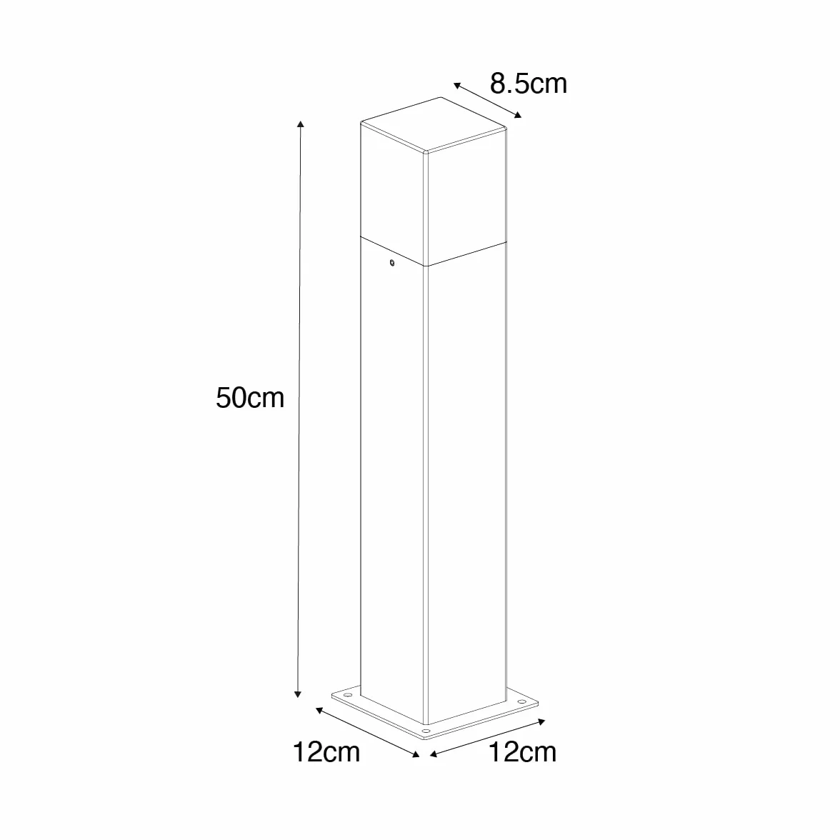 QAZQA Lampe sur pied extérieur 1 lumière L 12 cm Brun rouille Rustique