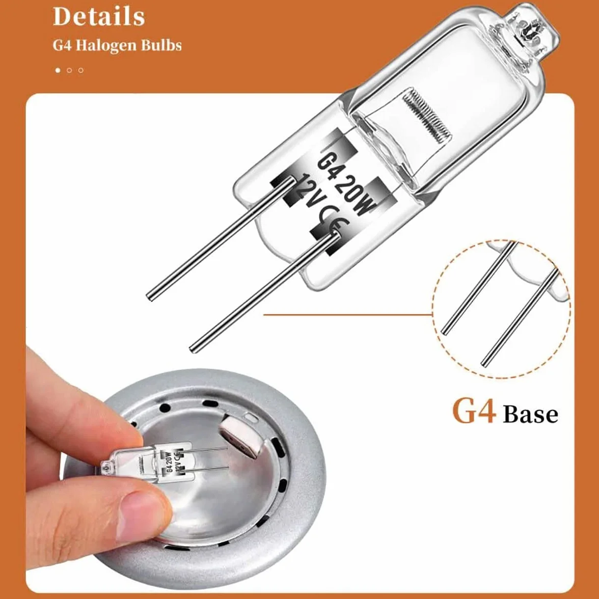 Ampoule Halogène G4 12V 20W 2800K Lumière Blanche Chaude Dimmable 10 Pièces