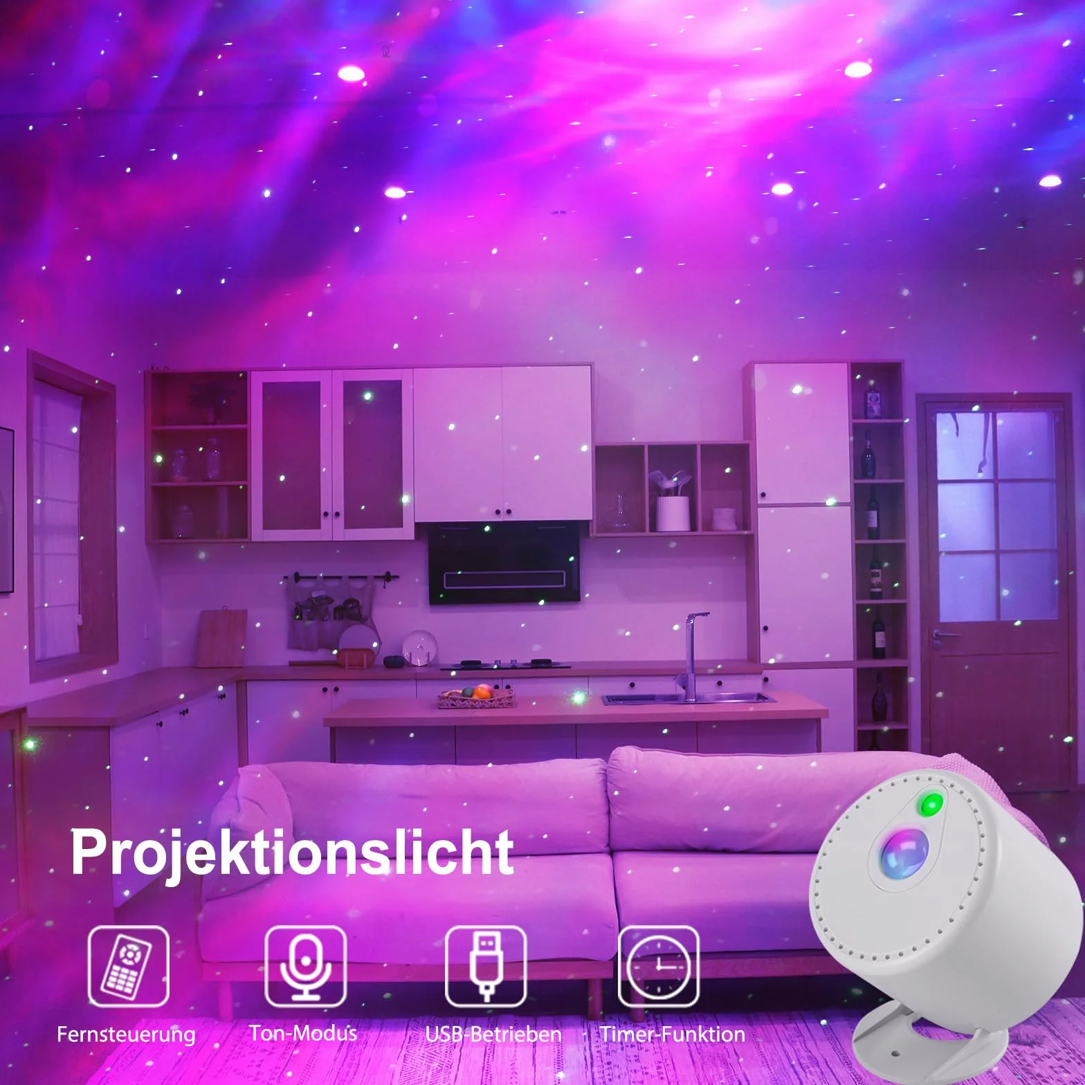 Projecteur Ciel Etoile Galaxie avec télécommande, Luminosité réglable pour Décoration Chambre Enfants Adultes