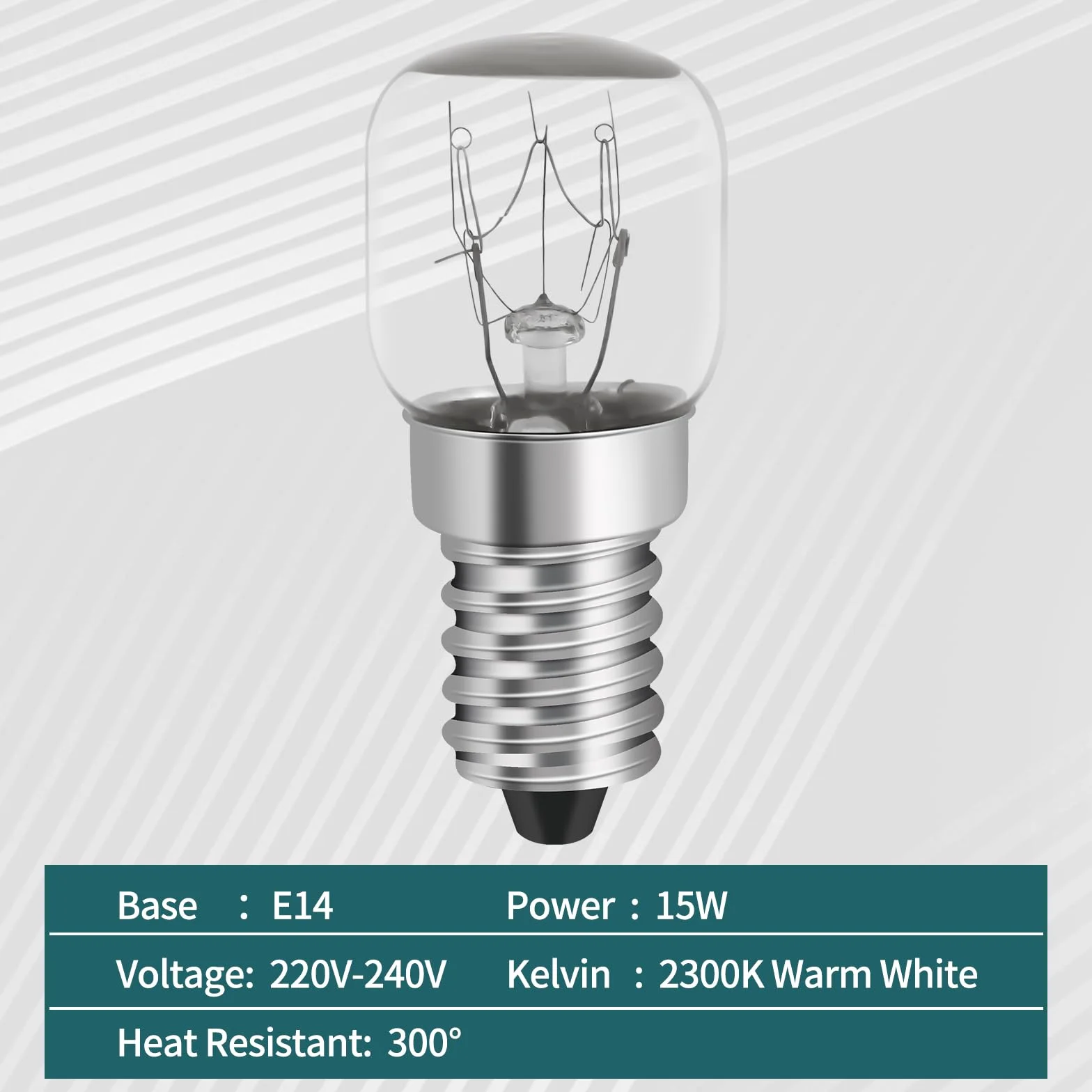 Ampoule Frigo 15W E14 Blanc Chaud 300°C 2700K ST22 ⌀22mm Lot de 4 Lampes de Four T22