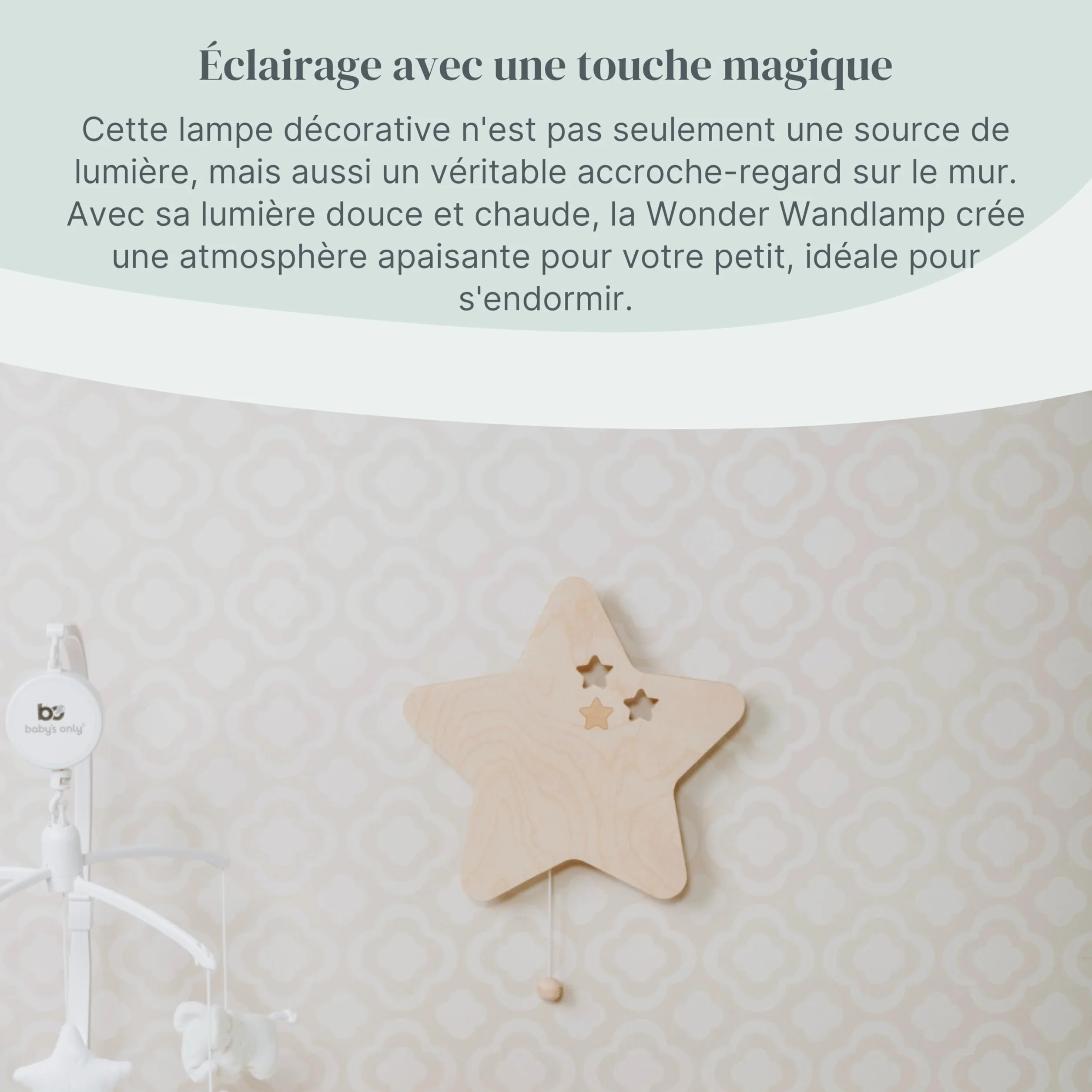 Applique murale étoile Wonder Baby's Only Marron 26x27 cm