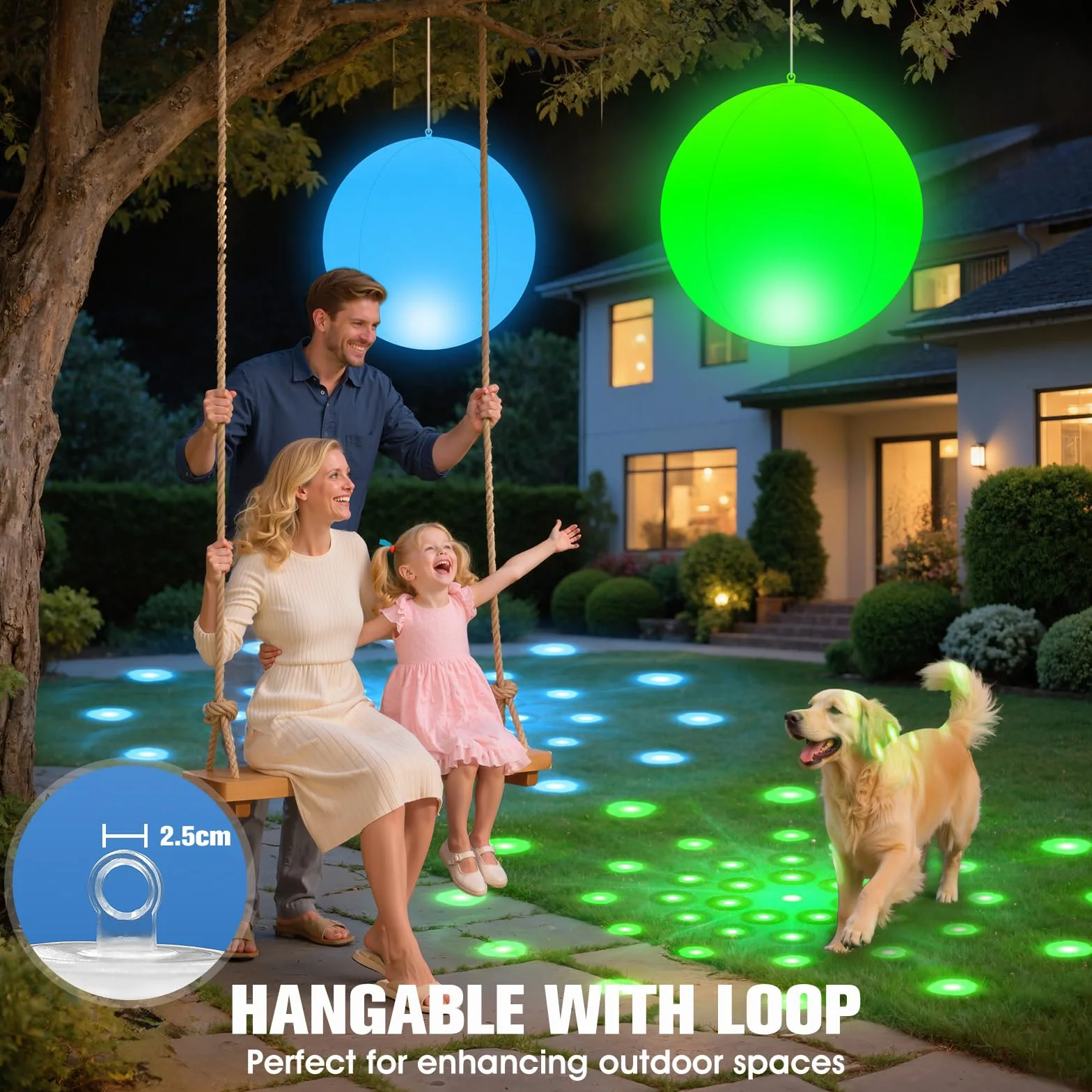 KingSom Lampe Flottante Piscine Solaire IP68 Ø38cm 2 Pièces