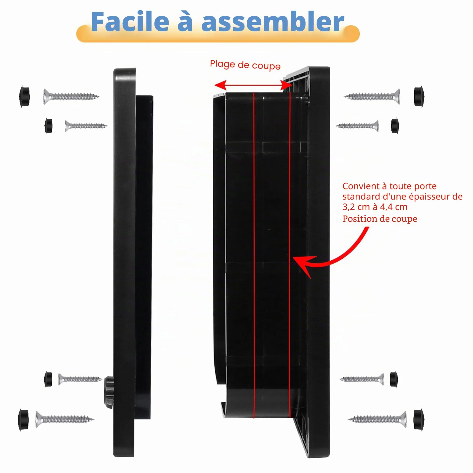 Wordcam porte pour chat XL chatière solide intérieur/extérieur verrouillable 4 voies