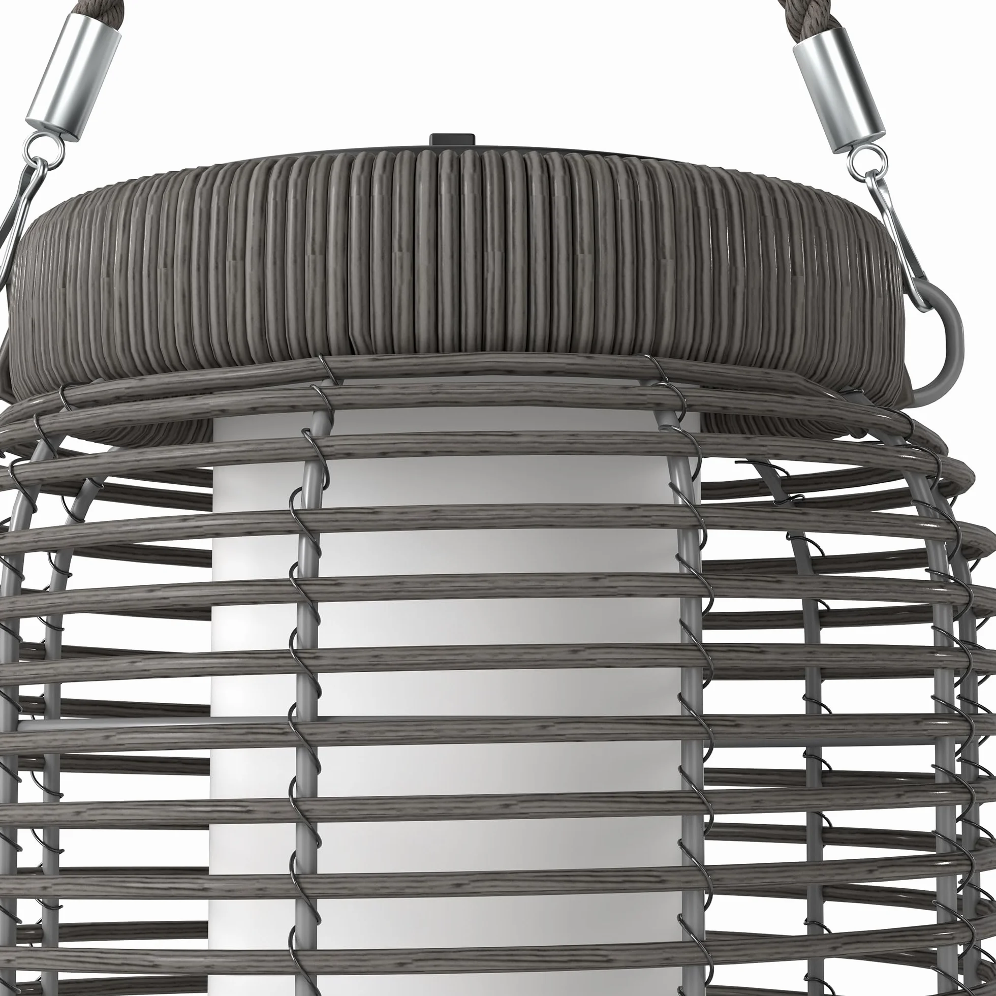 Outsunny Lampadaire d'extérieur solaire LED en résine tressée acier Ø18 x 37 cm gris