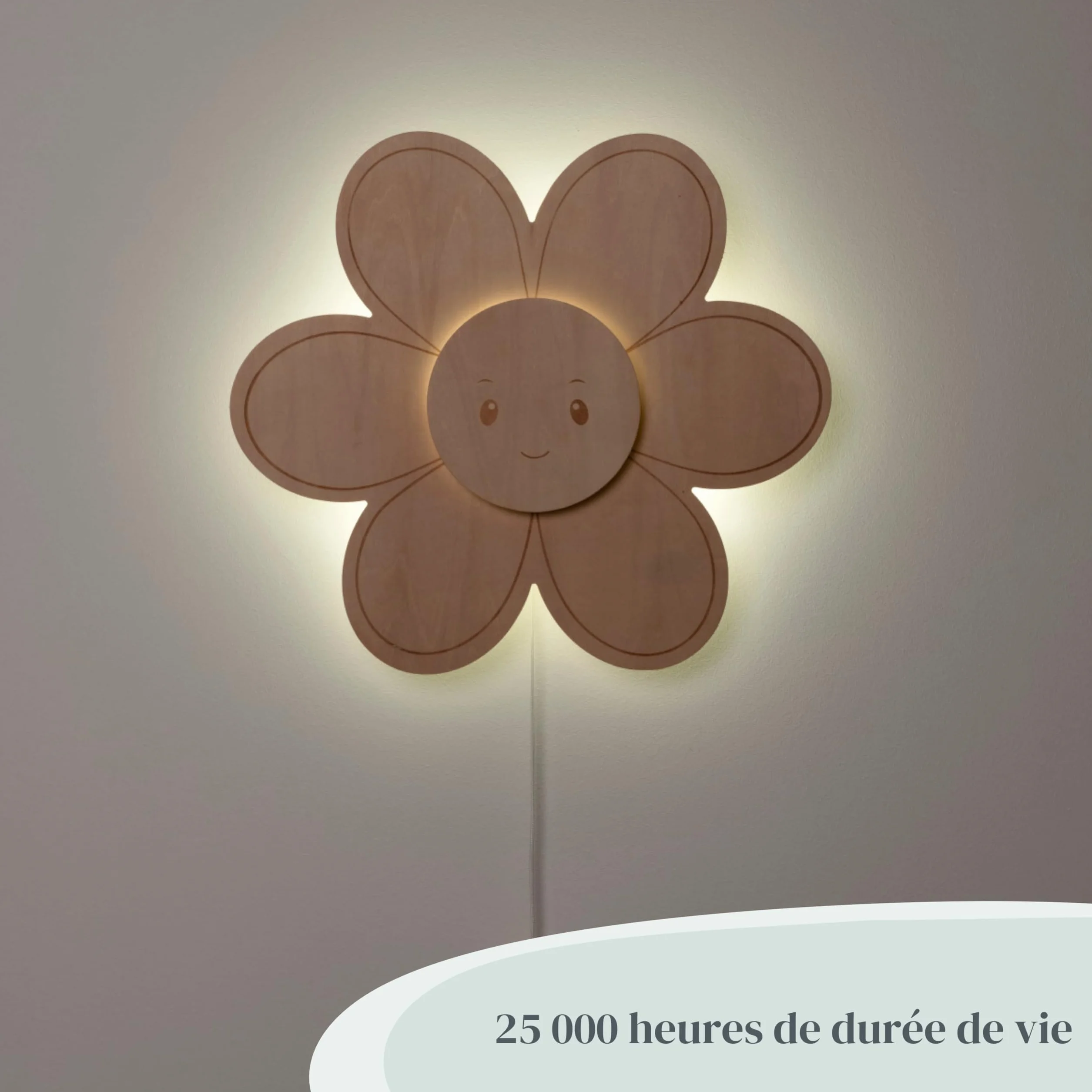Applique Murale fleur Wonder Marron 27x30 cm