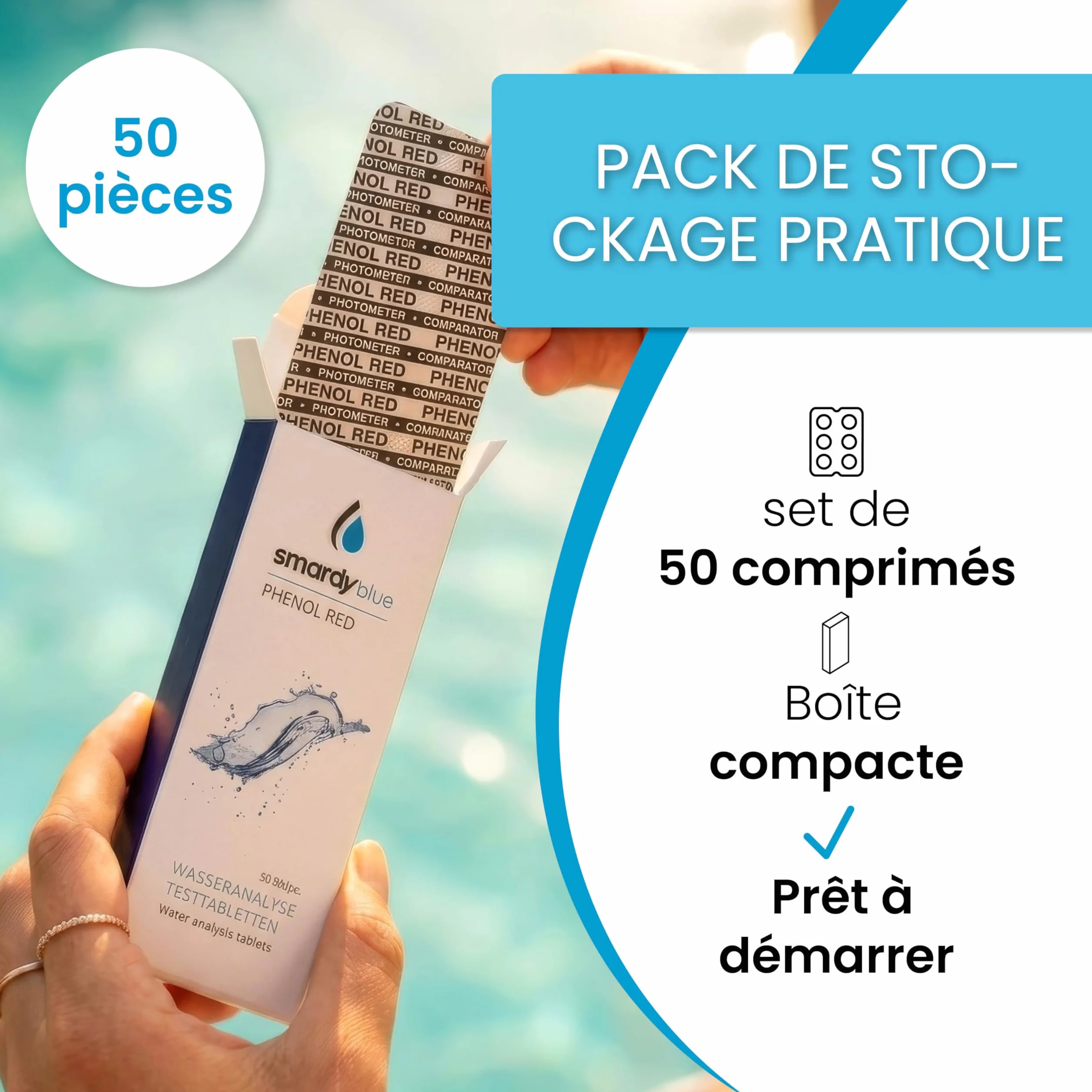 Phenol Red Pastilles 50 pour Photomètre – Comprimés Test pH PoolLab SCUBA II BAYROL – Piscine Spa Jacuzzi Aquarium – Made in Germany