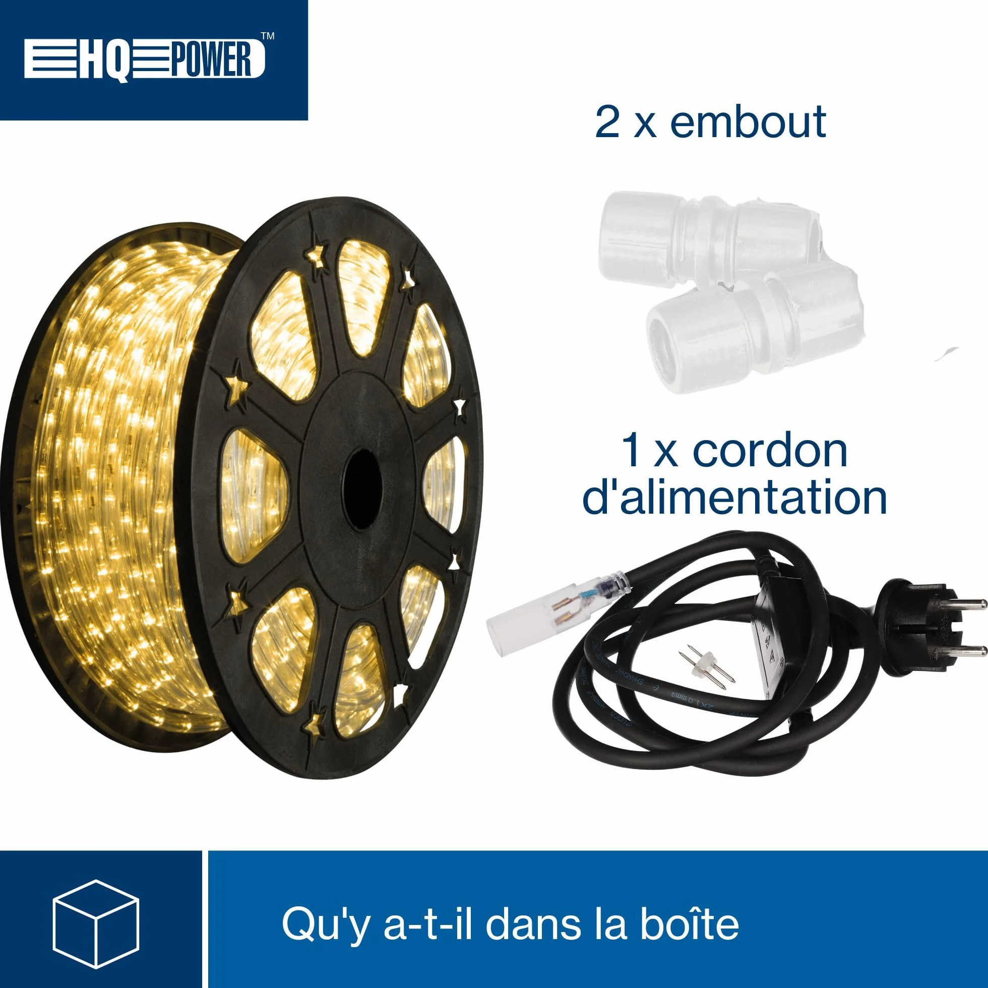HQ-Power Bande LED 36 LED/mètre Blanc Chaud 45 m