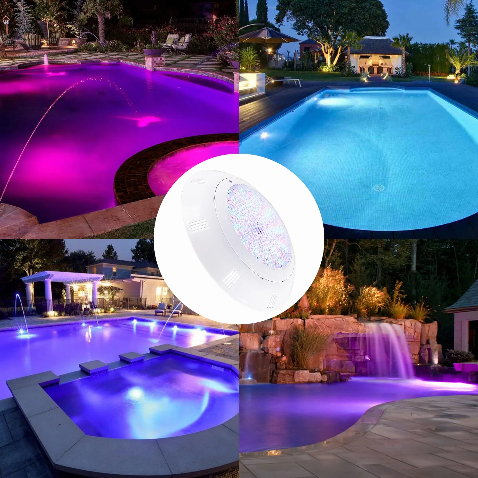 Lampe Piscine LED PAR56 38W IP68 RGB Submersible 12V DC/AC avec Télécommande