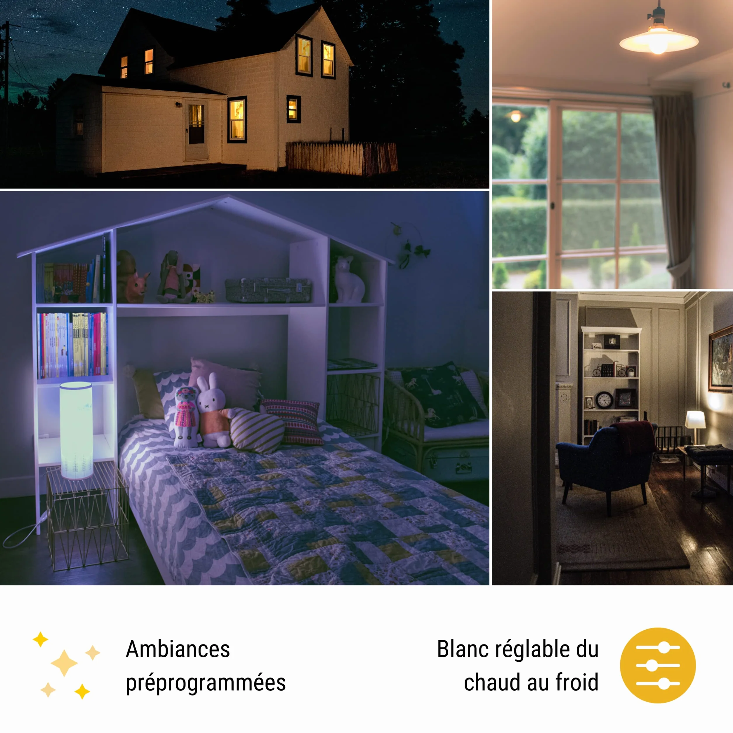 Konyks Ampoule connectée Antalya White E27 LED WiFi BT 780 Lumens 9 W Blanc réglable compatible Alexa Google Home Pack de 2