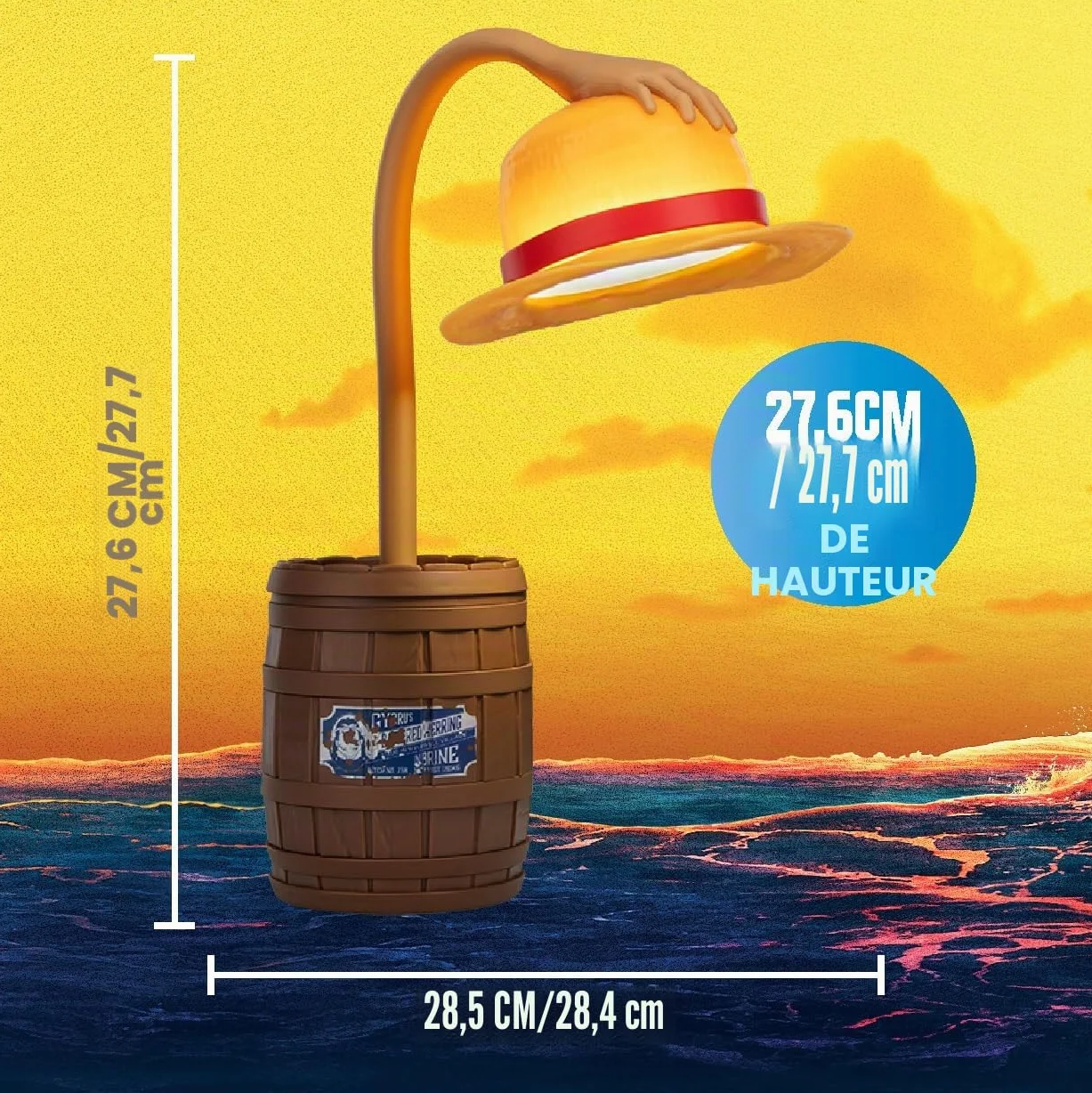 Paladone Lampe de bureau pliable en forme de chapeau de paille One Piece sous licence officielle Anime