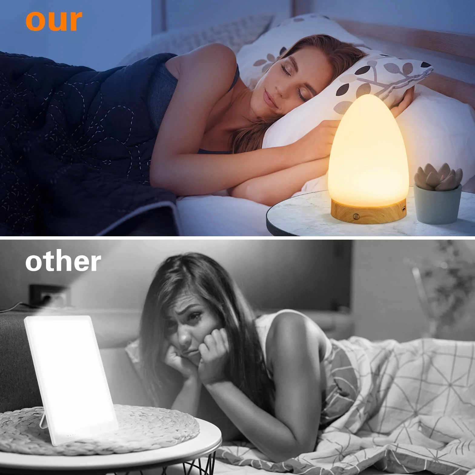 Hopihe Lampe de luminothérapie 10 000 Lux sans UV, lumière du jour avec télécommande, 4 niveaux de luminosité, minuteur