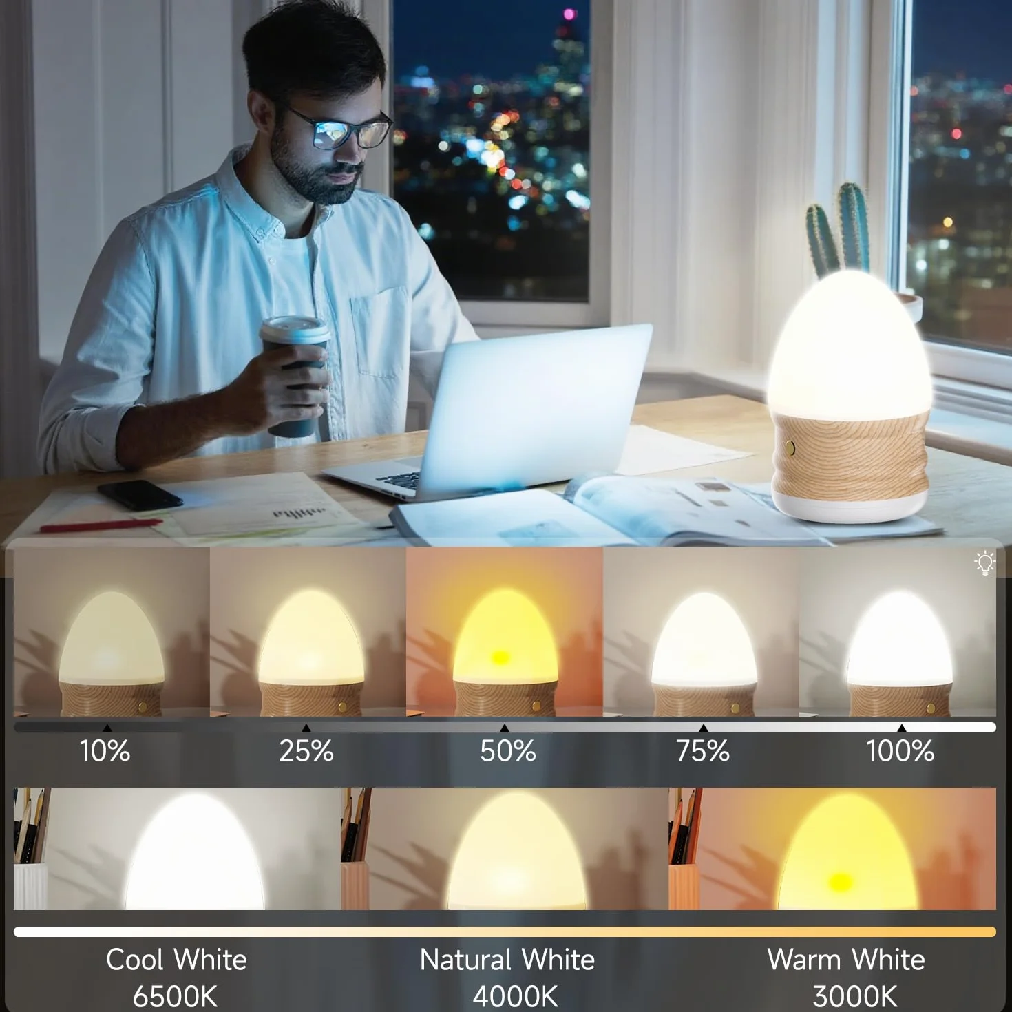 Lampe Luminothérapie 13000 Lux sans UV, 3 Températures de Couleur Réglables avec Télécommande