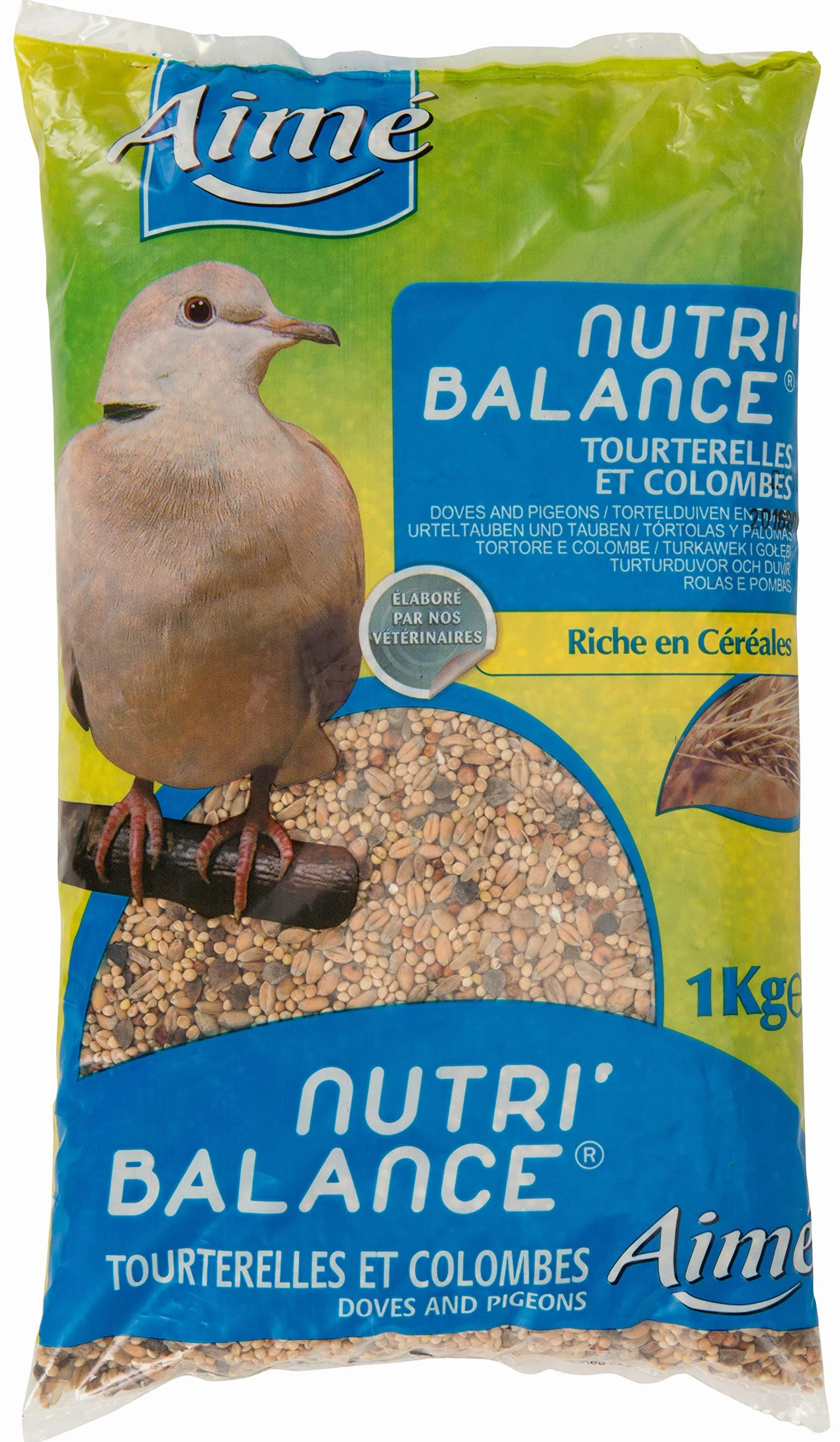 AIME Nourriture pour Tourterelles et Colombes NUTRI'BALANCE Sac de 1KG