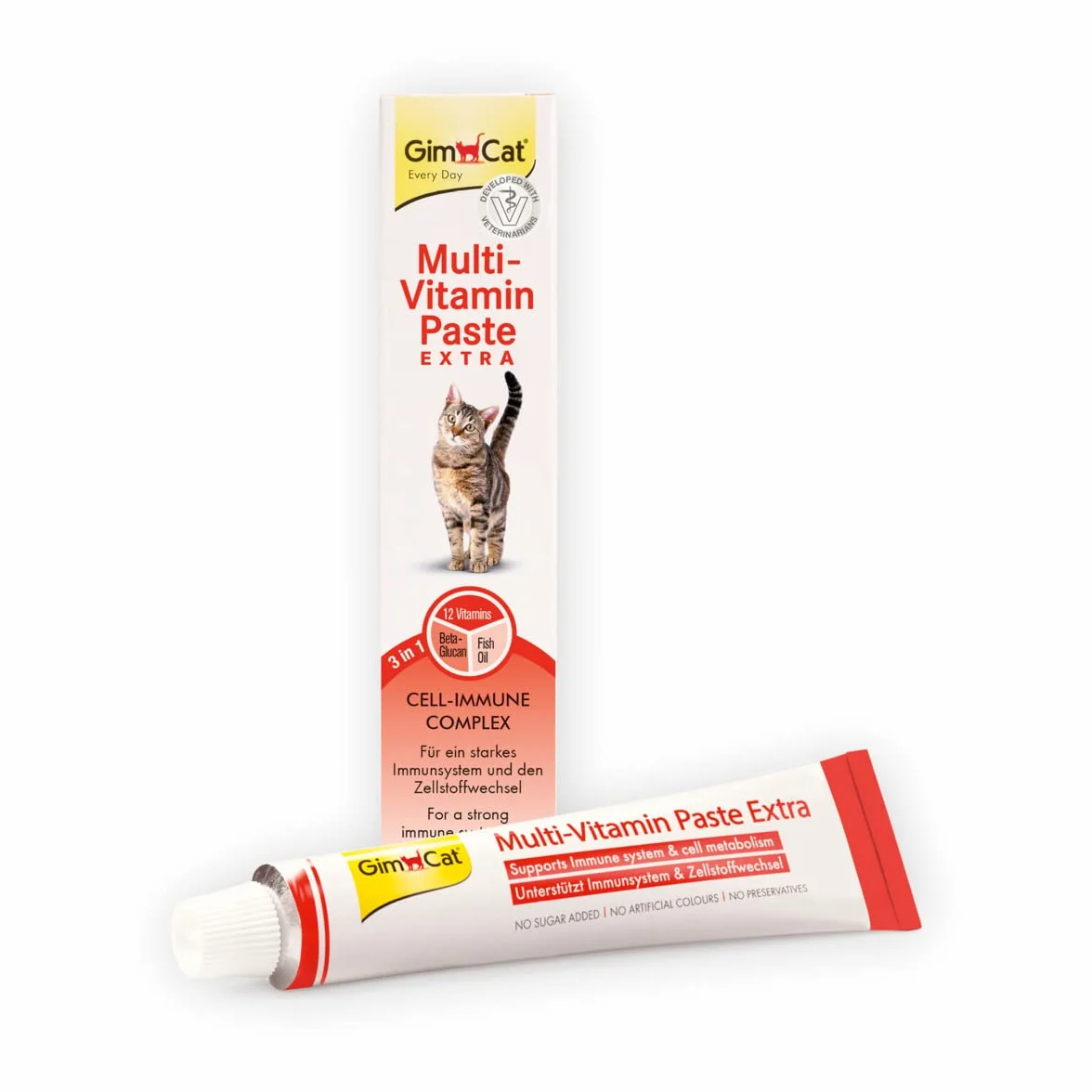 GimCat Pâte Multi-Vitamin Extra Snack chats bêta-glucane oméga-3 oméga-6 1 tube 50 g
