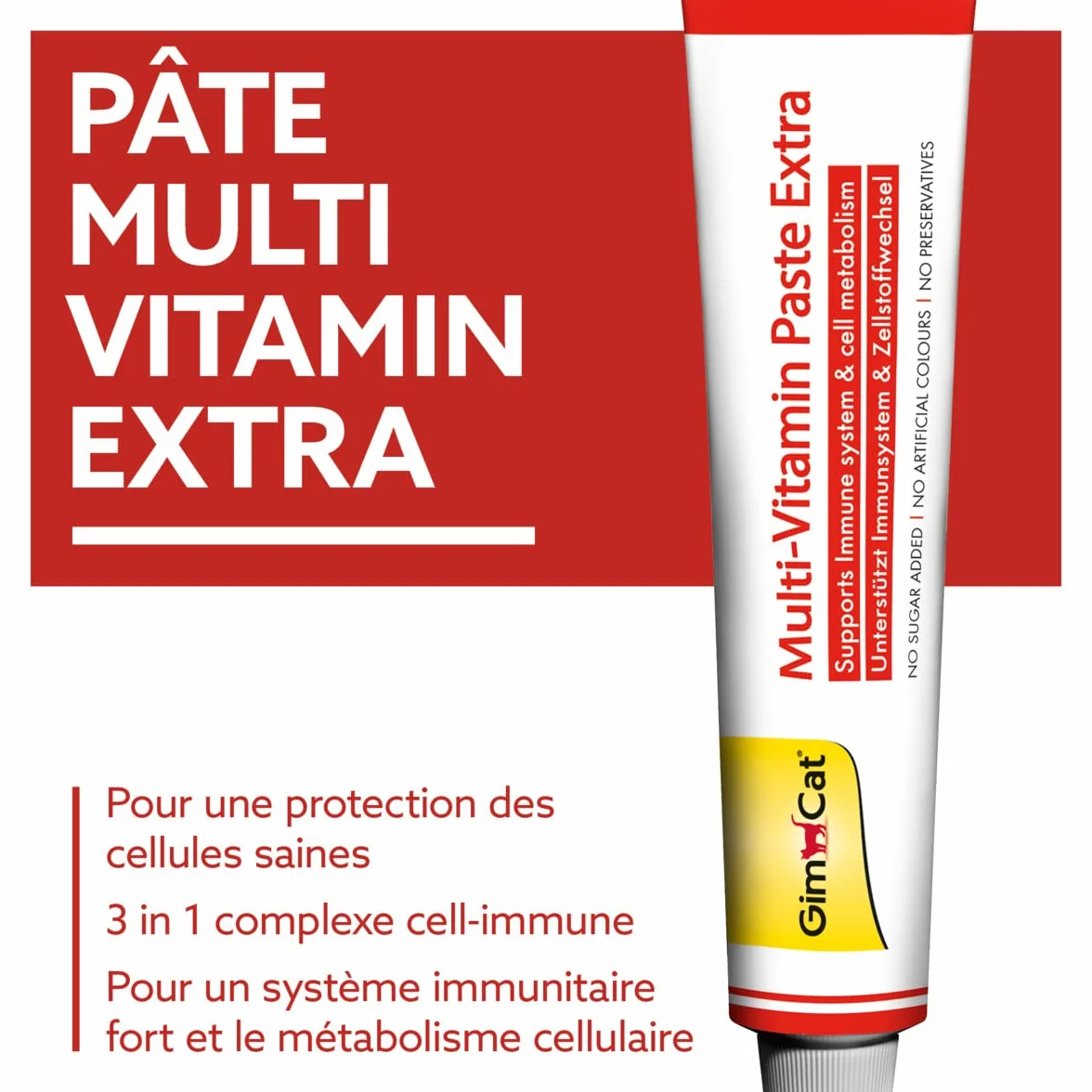 GimCat Pâte Multi-Vitamin Extra Snack chats bêta-glucane oméga-3 oméga-6 1 tube 50 g