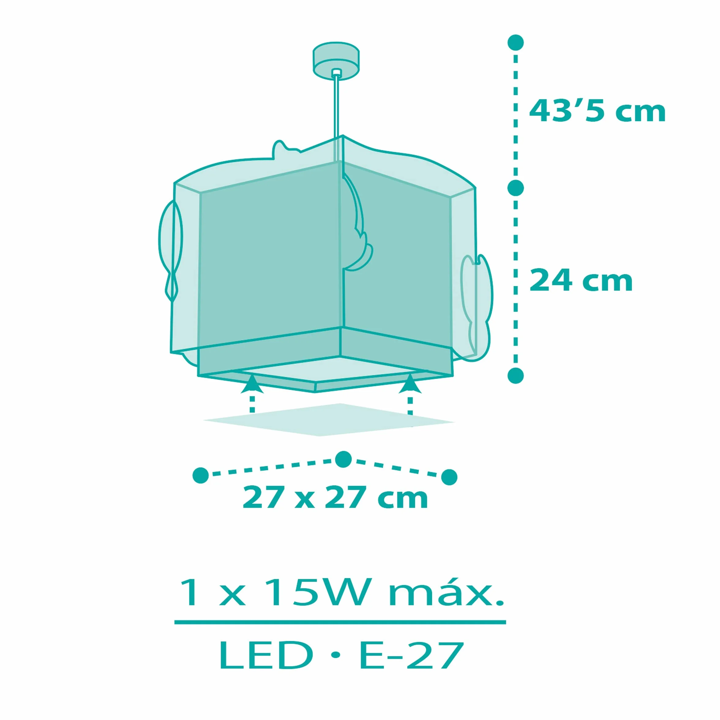 Dalber Lampe Suspension enfant Sirènes Mermaids E27 Turquoise