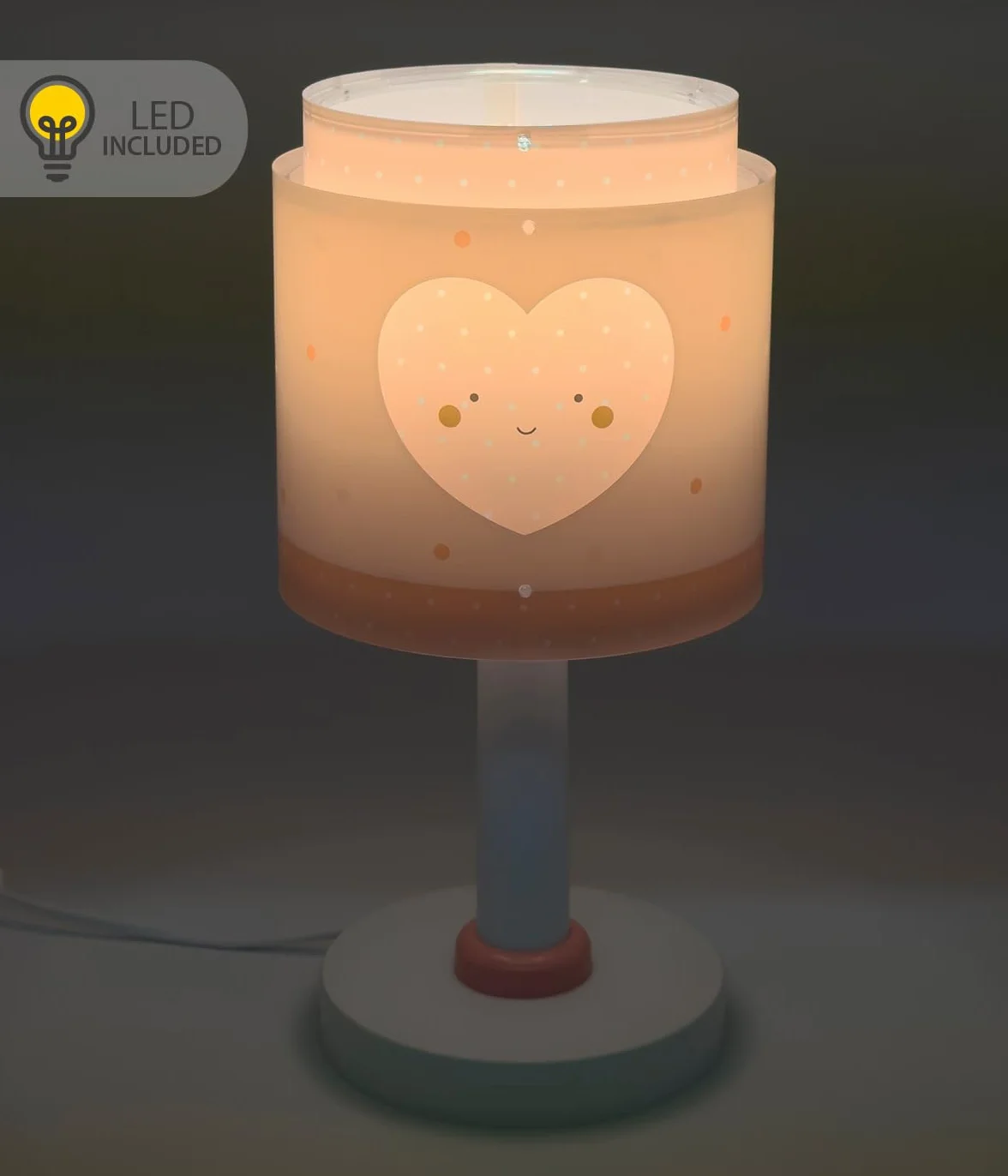 Dalber Lampe de chevet enfant Baby Dreams Rose Cœur G4 LED 4 W