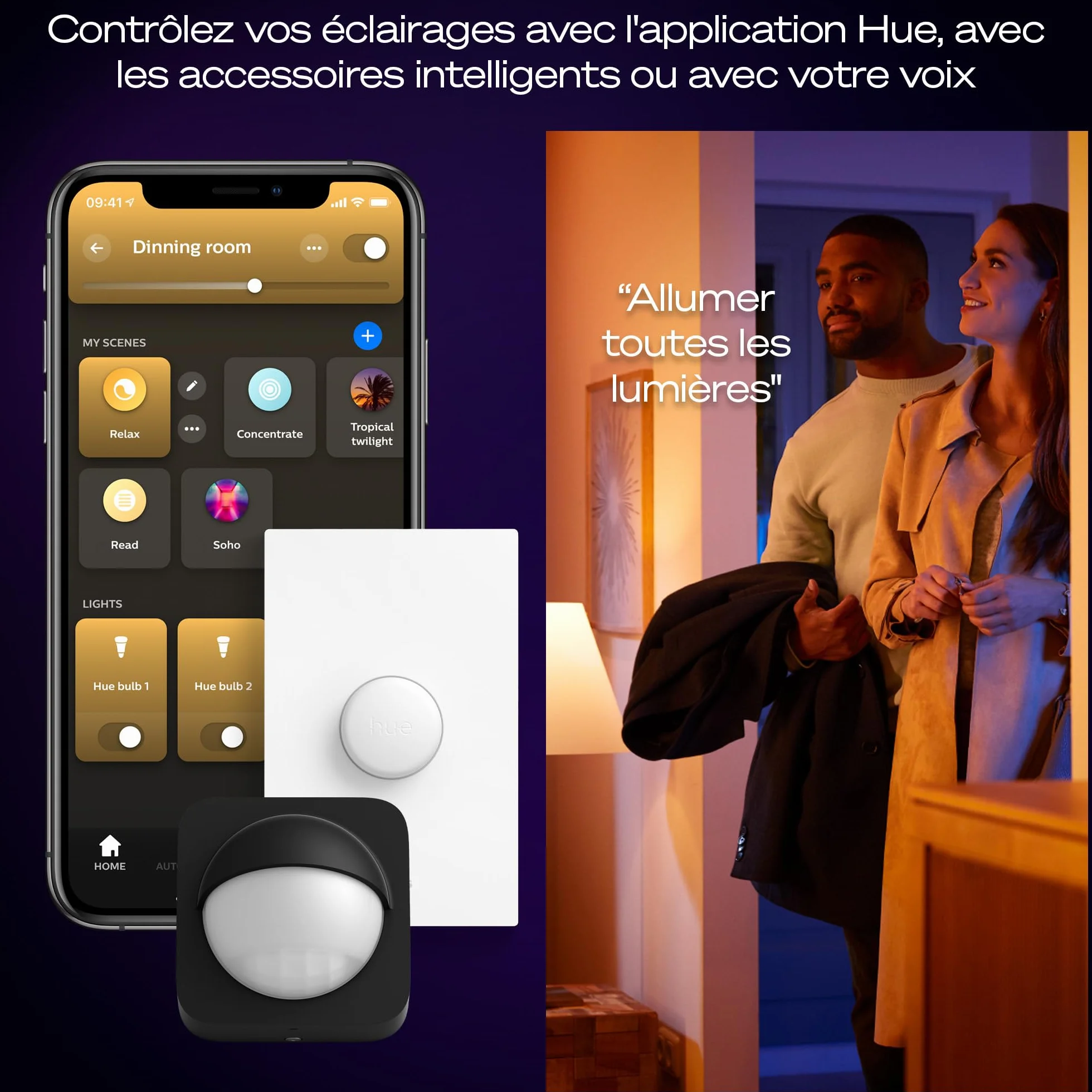 Philips Hue Devote Panneau LED connecté White and Color Ambiance Rond 30 cm 16,6W 2000 lumens