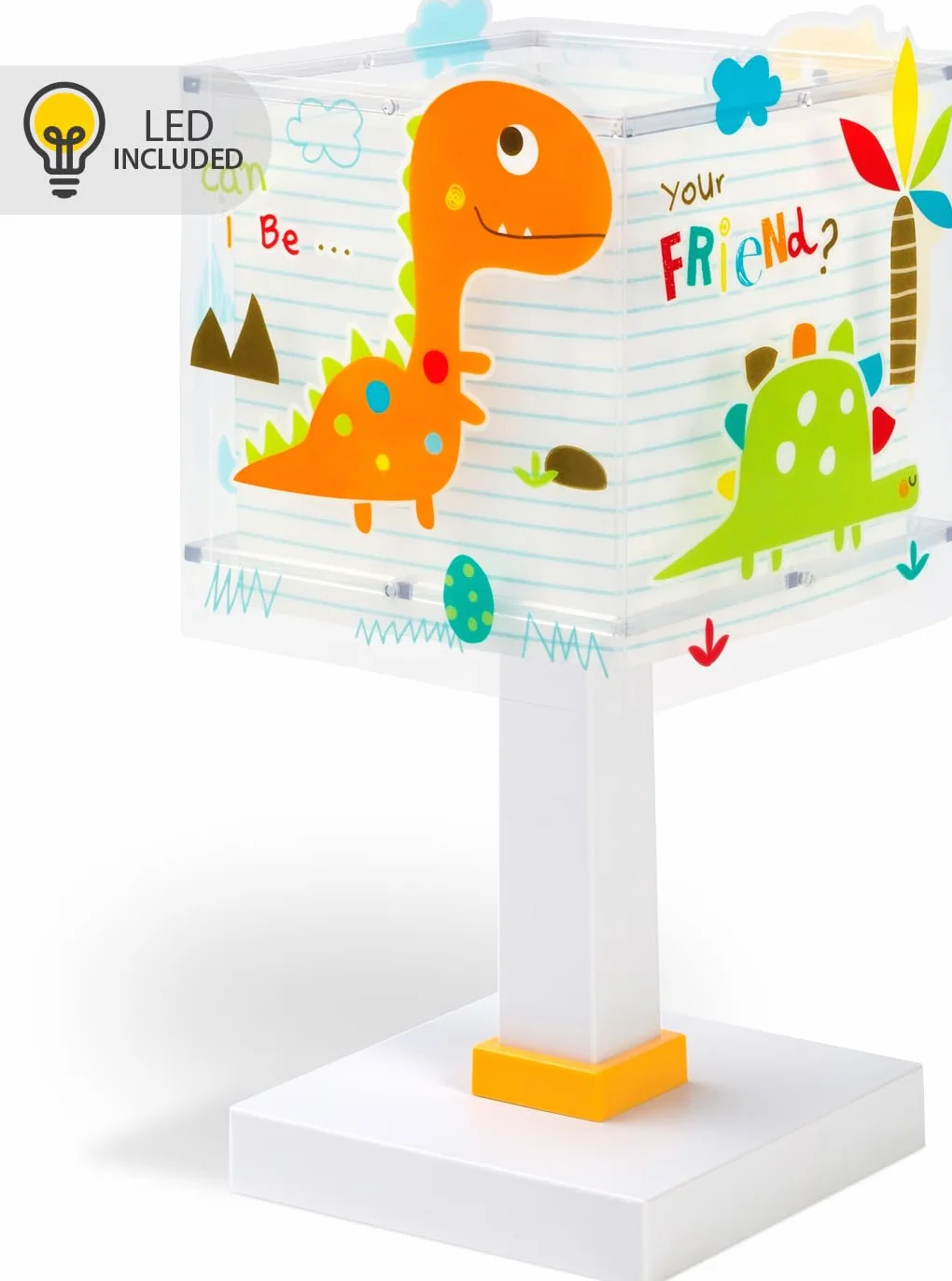 Dalber Lampe de chevet enfant Dinos Dinosaures G4 LED 4 W Ampoule incluse