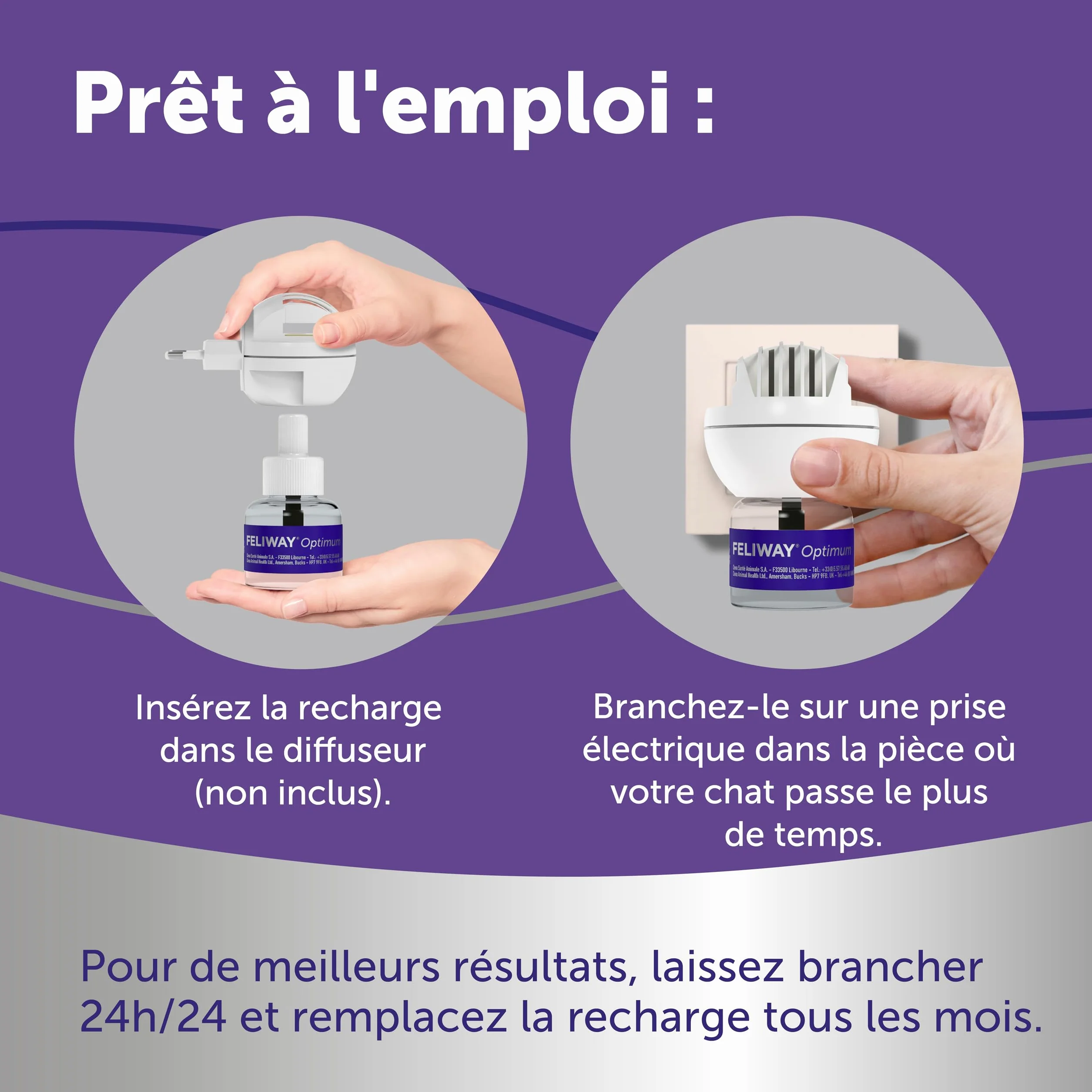 FELIWAY Optimum Recharge 30 Jours Anti-Stress pour Chat Phéromones Apaisantes