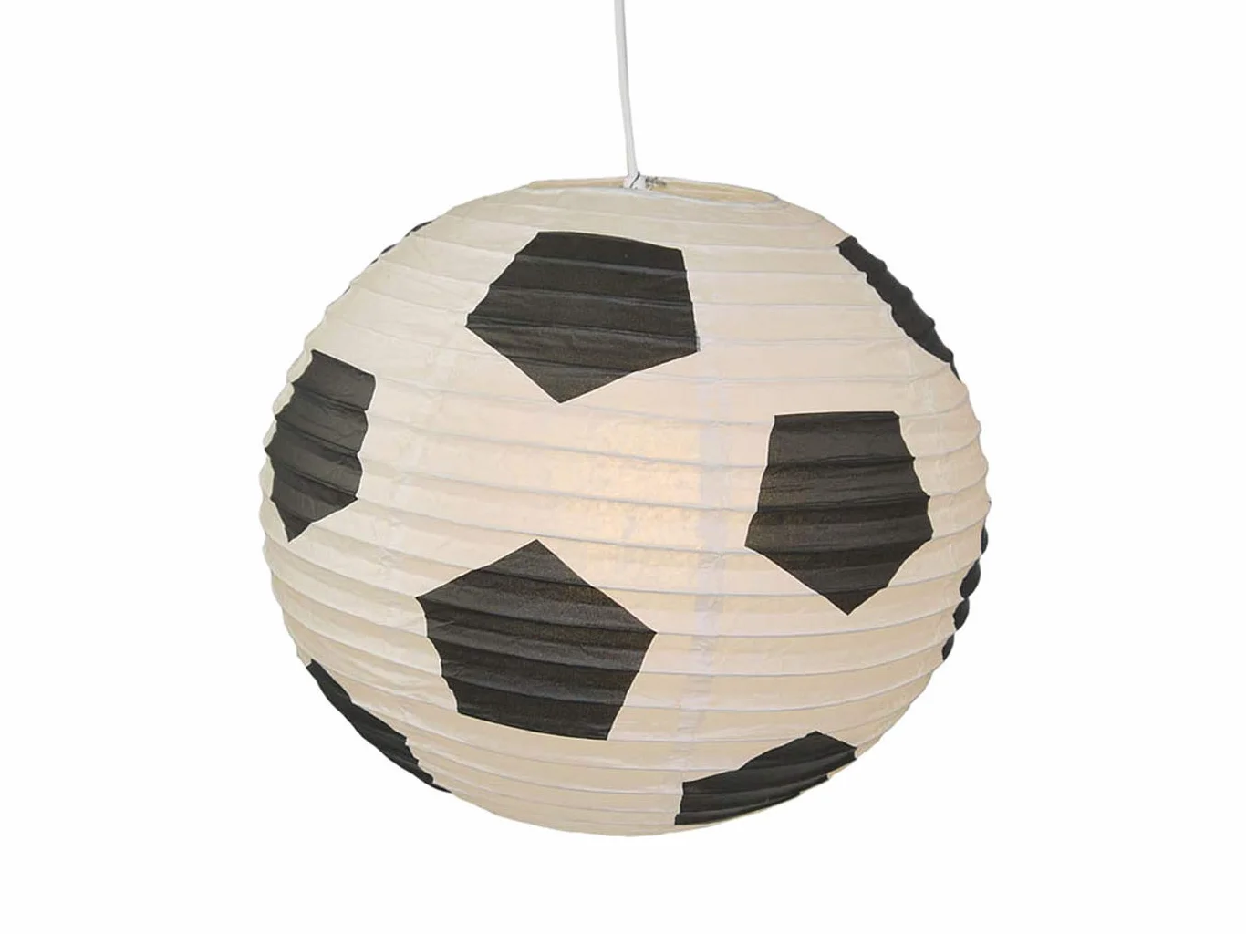 Lampe en papier chambre enfant abat-jour motif ballon football suspension